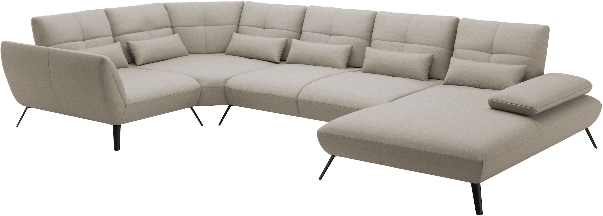 Places of Style Wohnlandschaft »Mikado U-Form«, inkl. Sitztiefenverstellung und Armteilverstellung