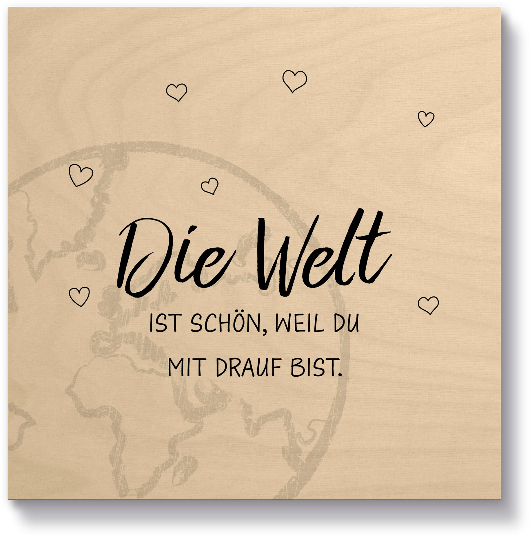 Artland Holzbild "Die Welt", Sprüche & Texte, (1 St.)