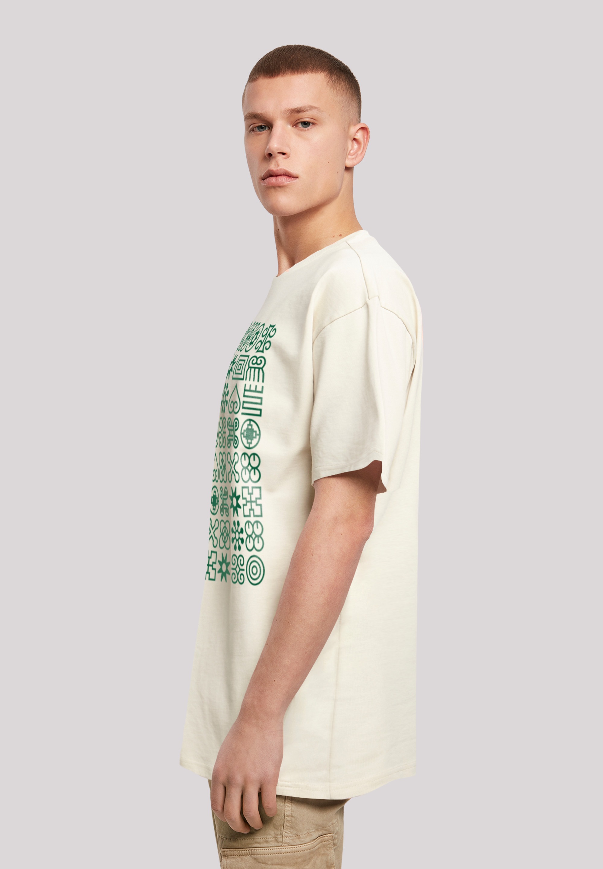 F4NT4STIC T-Shirt »Muster Grün Symbole«, Print