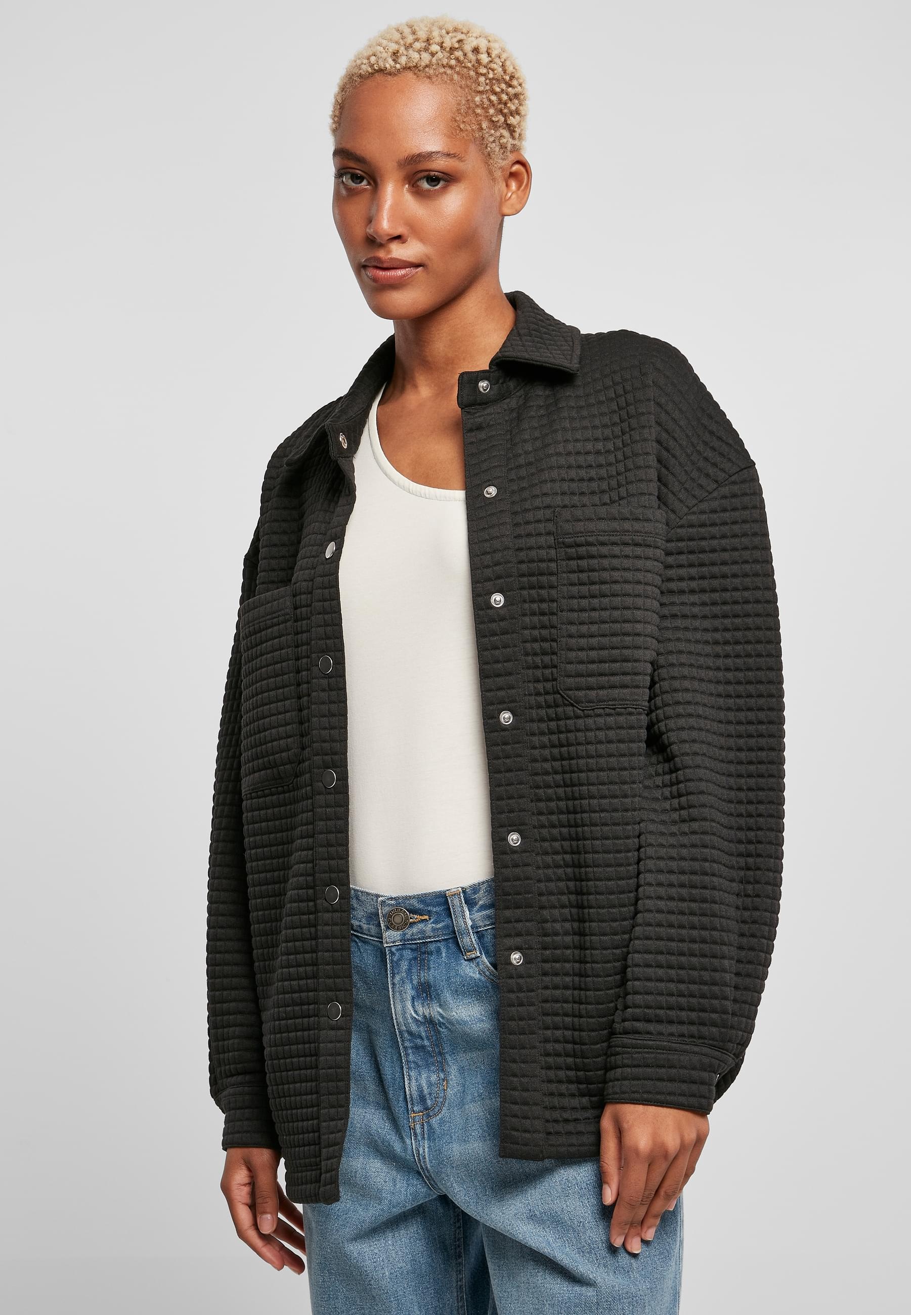 URBAN CLASSICS Sweatjacke »Urban Classics Damen Ladies Quilted Sweat Overshirt«
