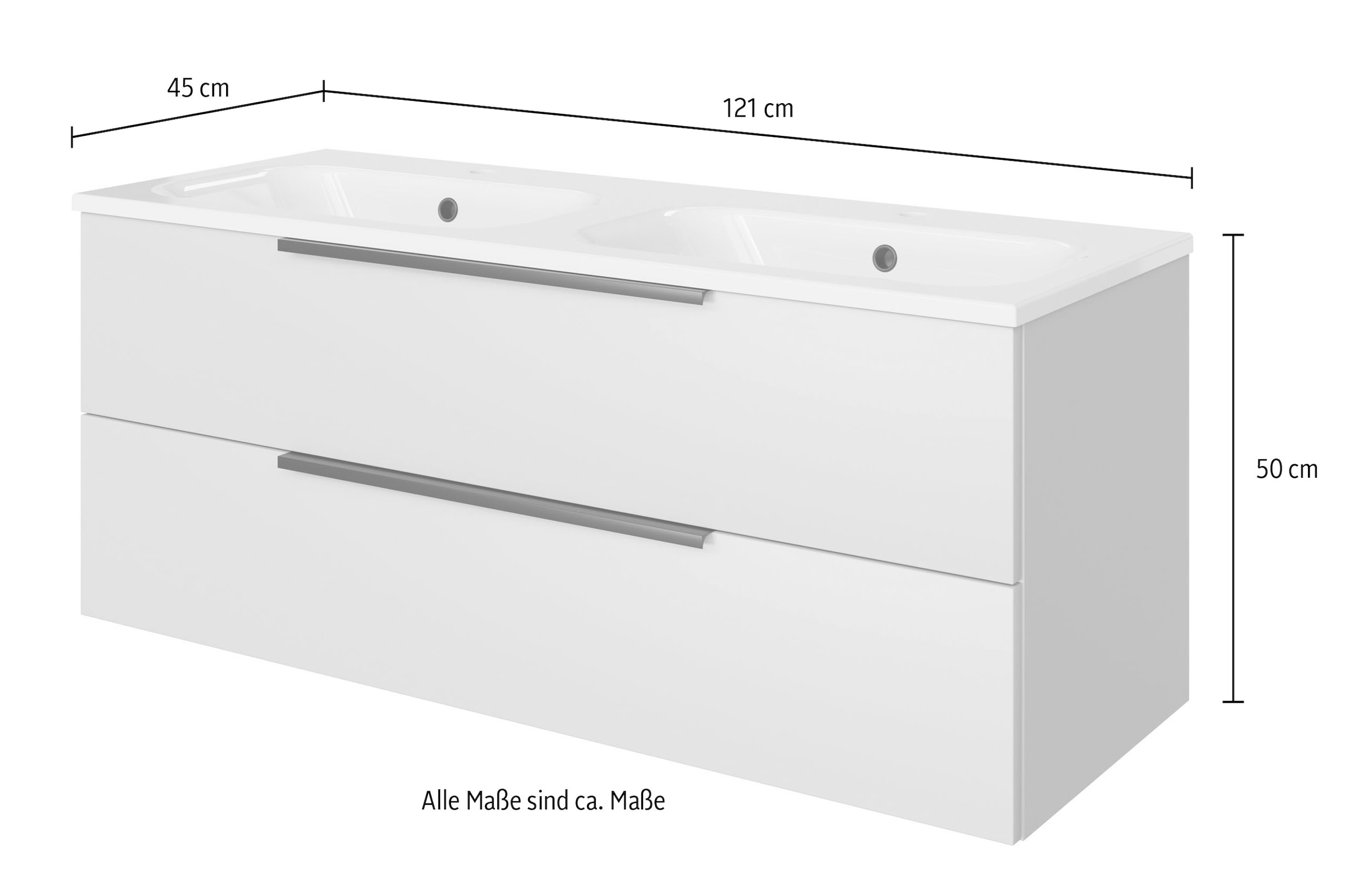 Saphir Badmöbel-Set »Mineralmarmor-Waschtisch mit Waschtischunterschrank« 2 Stk. tlg.