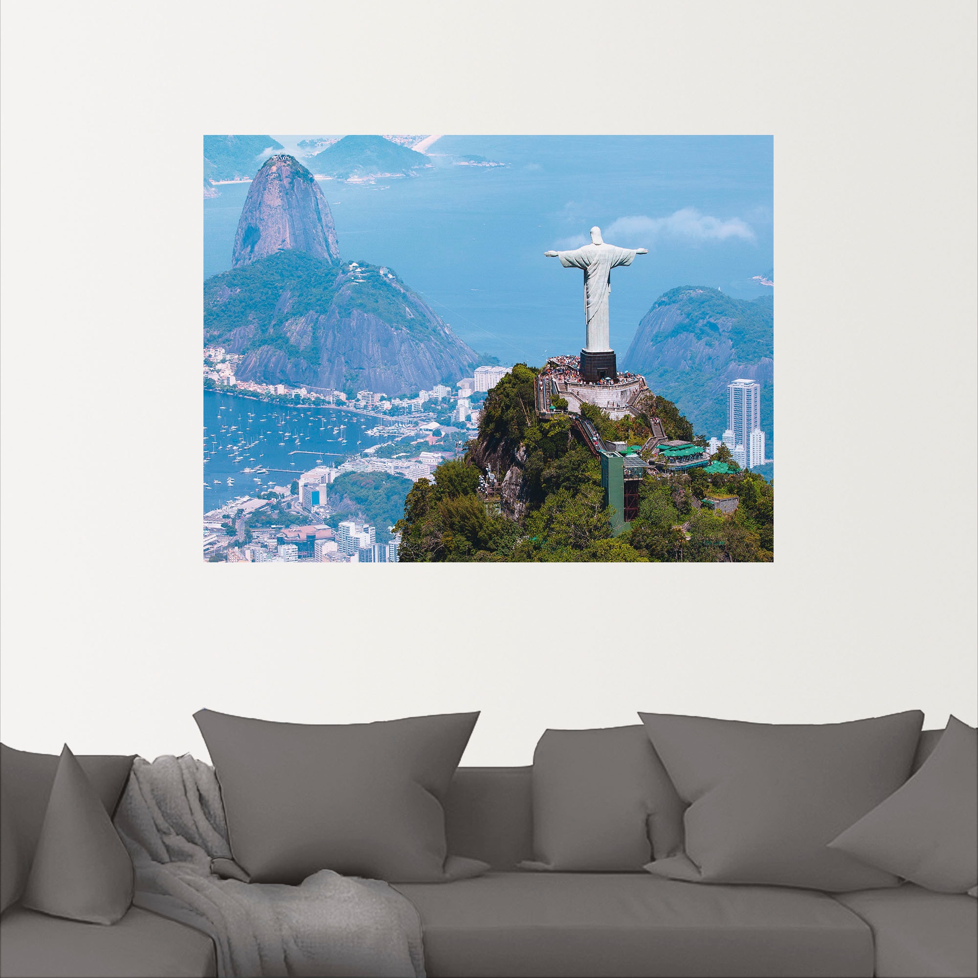 Artland Wandbild »Rio de Janeiro mit Cristo«, Gebäude, (1 St.), als Alubild, Outdoorbild, Leinwandbild, Wandaufkleber, versch. Größen