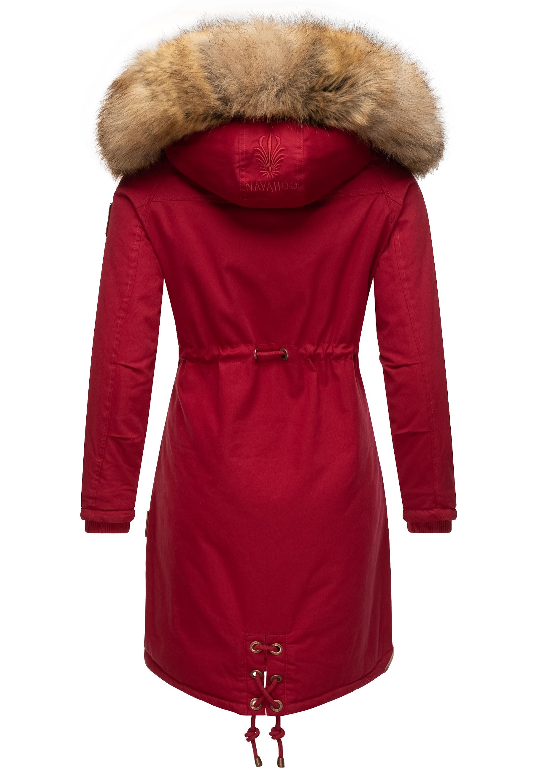 Navahoo Wintermantel »Rosinchen«, stylischer Damen Winter Baumwollparka mit Kunstfell
