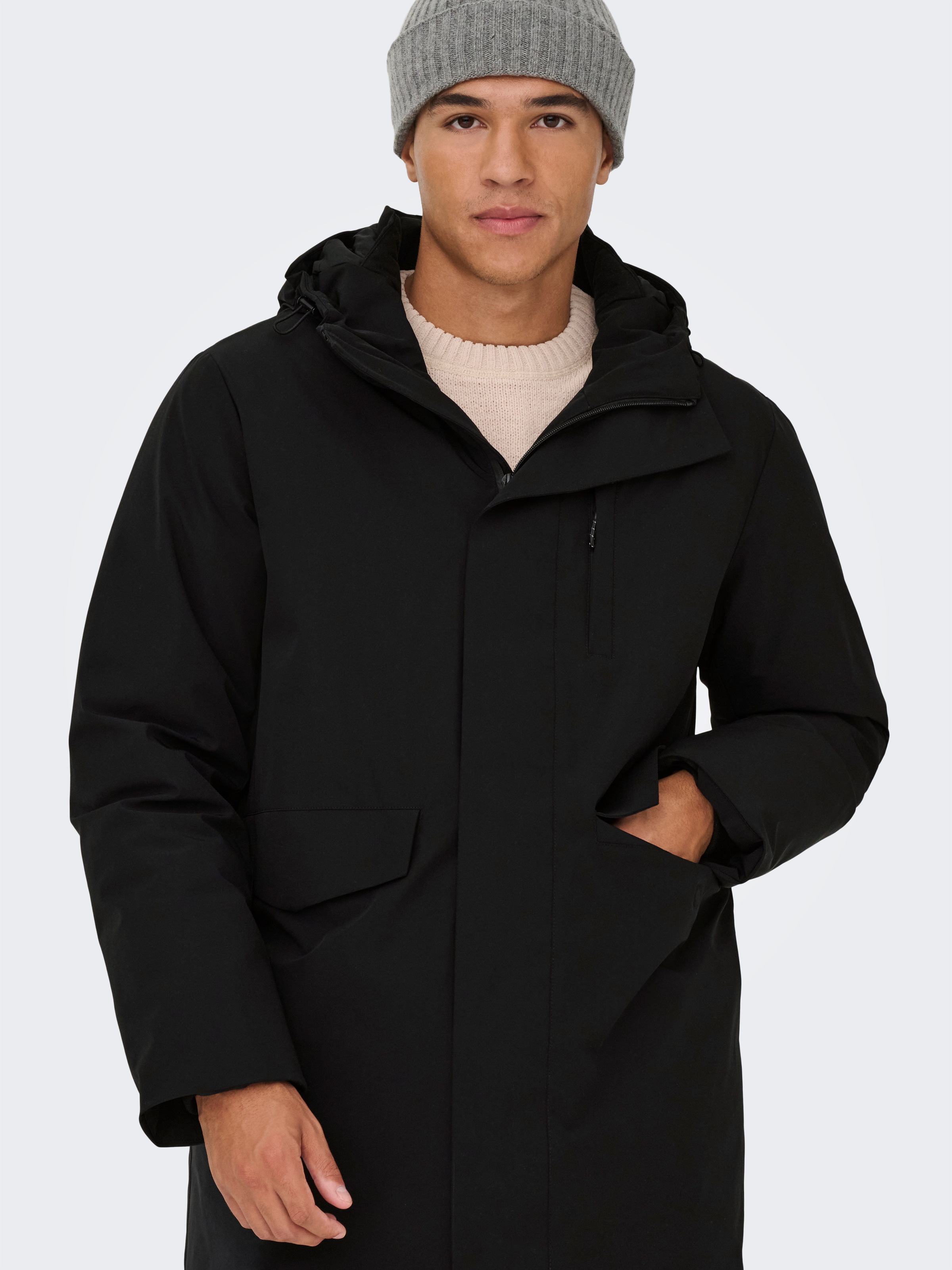 ONLY & SONS Parka "ONSENRICO WATERPROOF STRETCH PARKA OTW" mit Kapuze günstig online kaufen