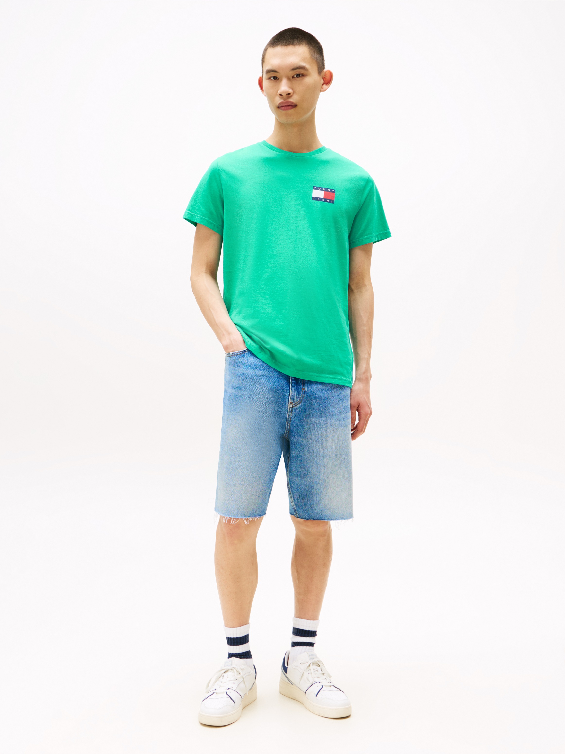 Tommy Jeans T-Shirt "TJM SLIM ESSENTIAL FLAG TEE EXT", Mit Rundhalsausschni günstig online kaufen
