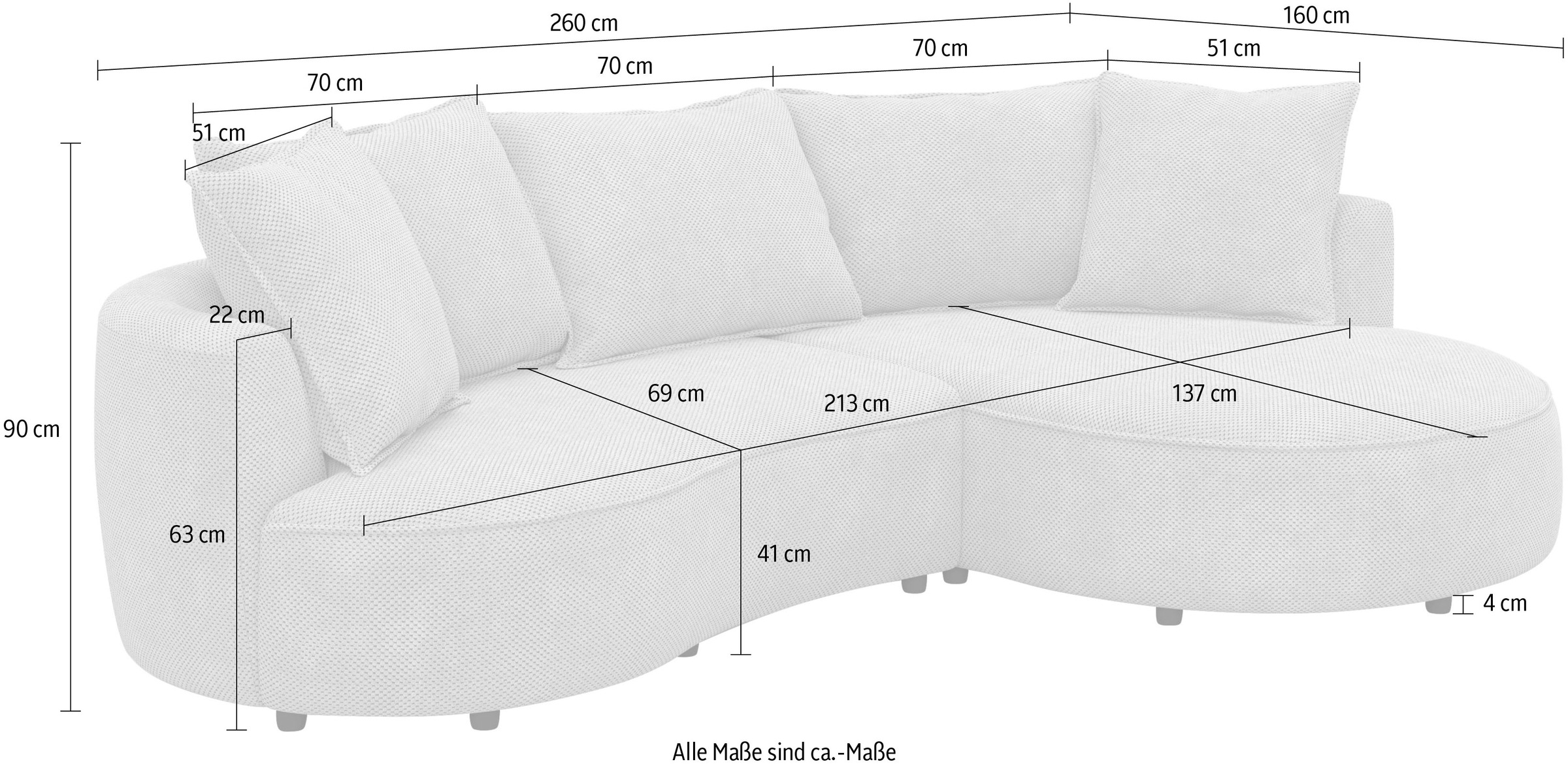 COTTA Ecksofa »Sana L-Form«