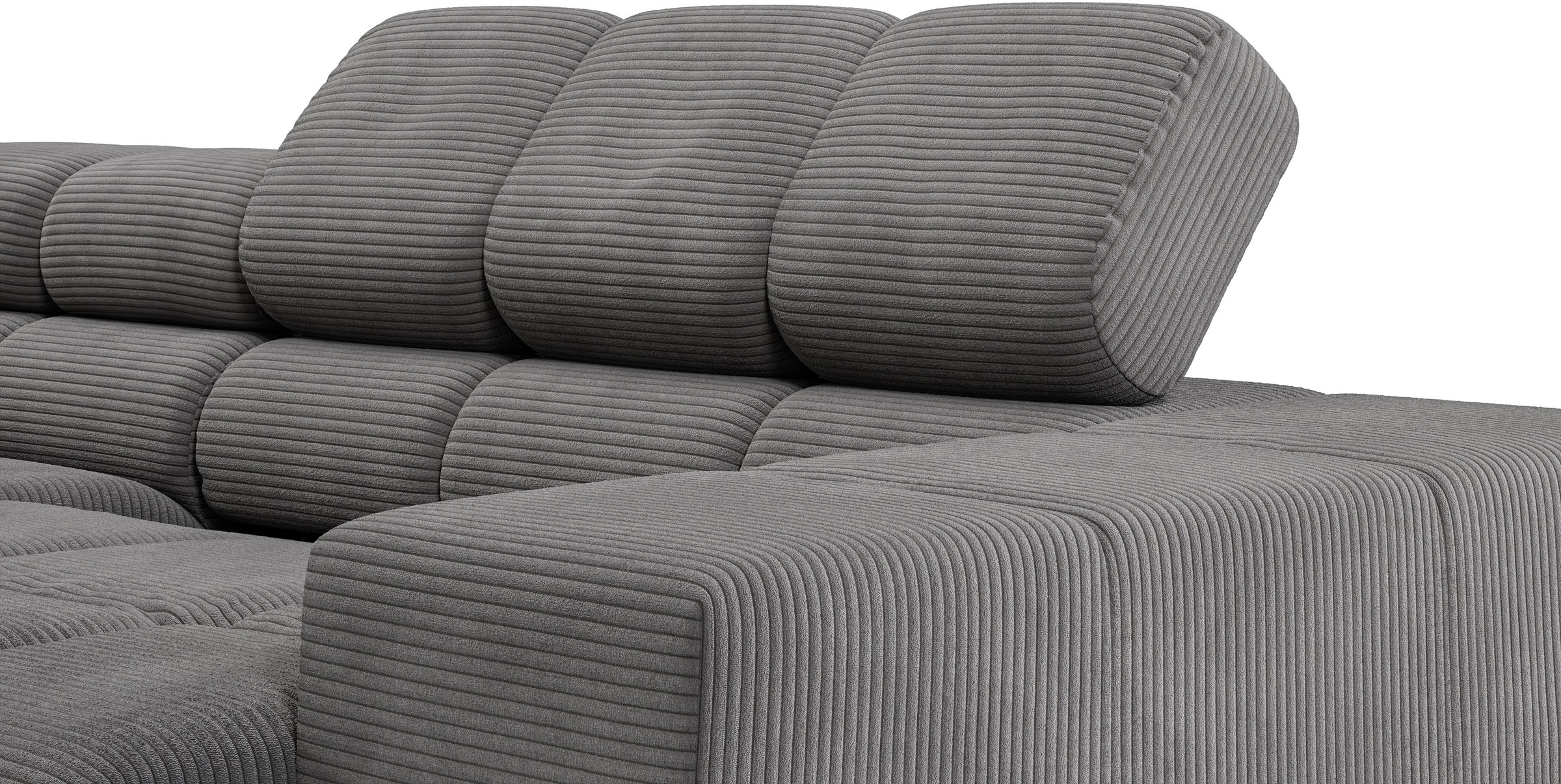 INOSIGN Ecksofa »Ancona, incl. Kopfteilverstellung + 3 Zierkissen L-Form,«, wahlweise motorische Sitztiefenverstellung, B/T(H: 249/215/70 cm