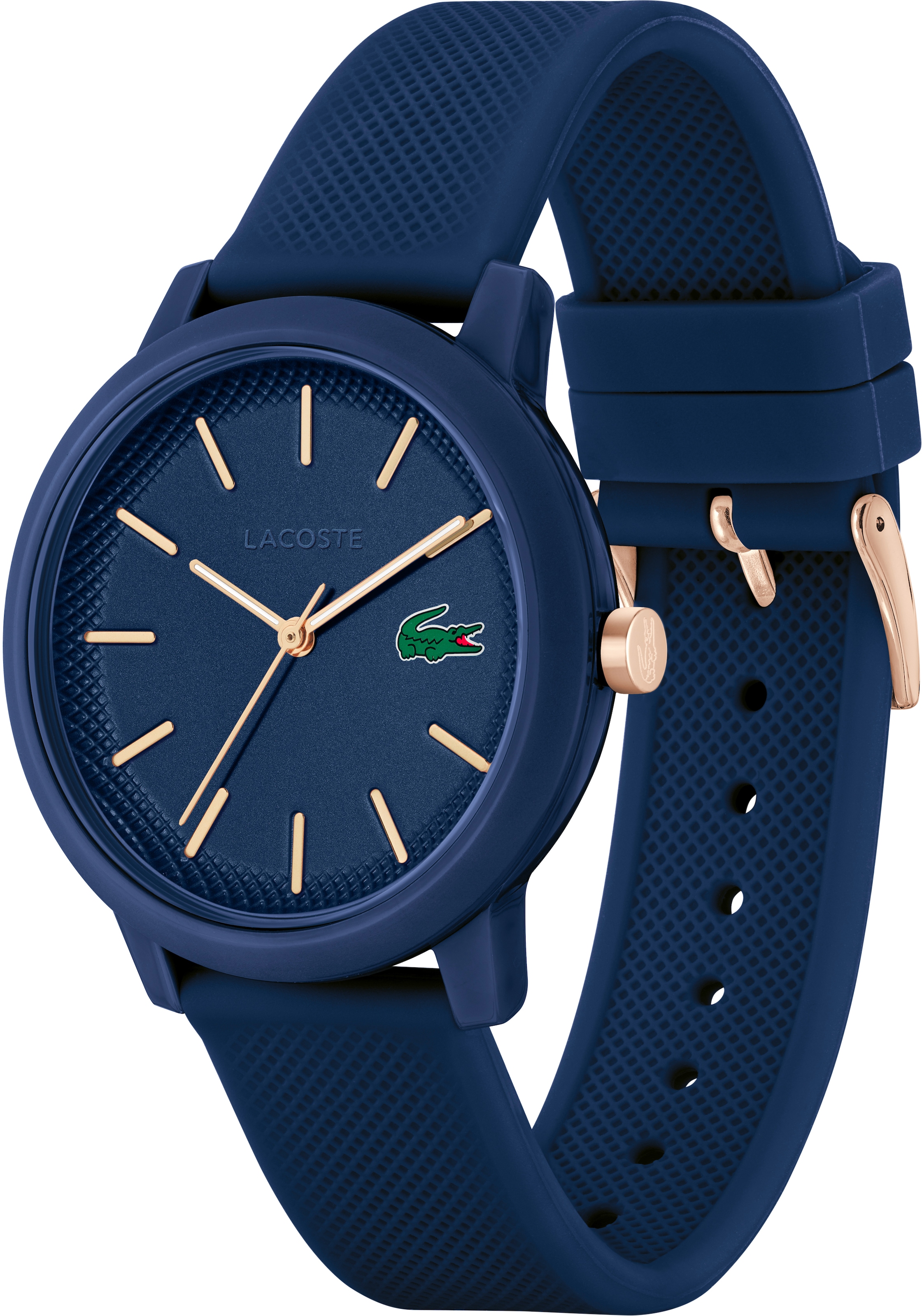 Lacoste Quarzuhr »LACOSTE.12.12«, Armbanduhr, Herrenuhr, Mineralglas, Silikonarmband
