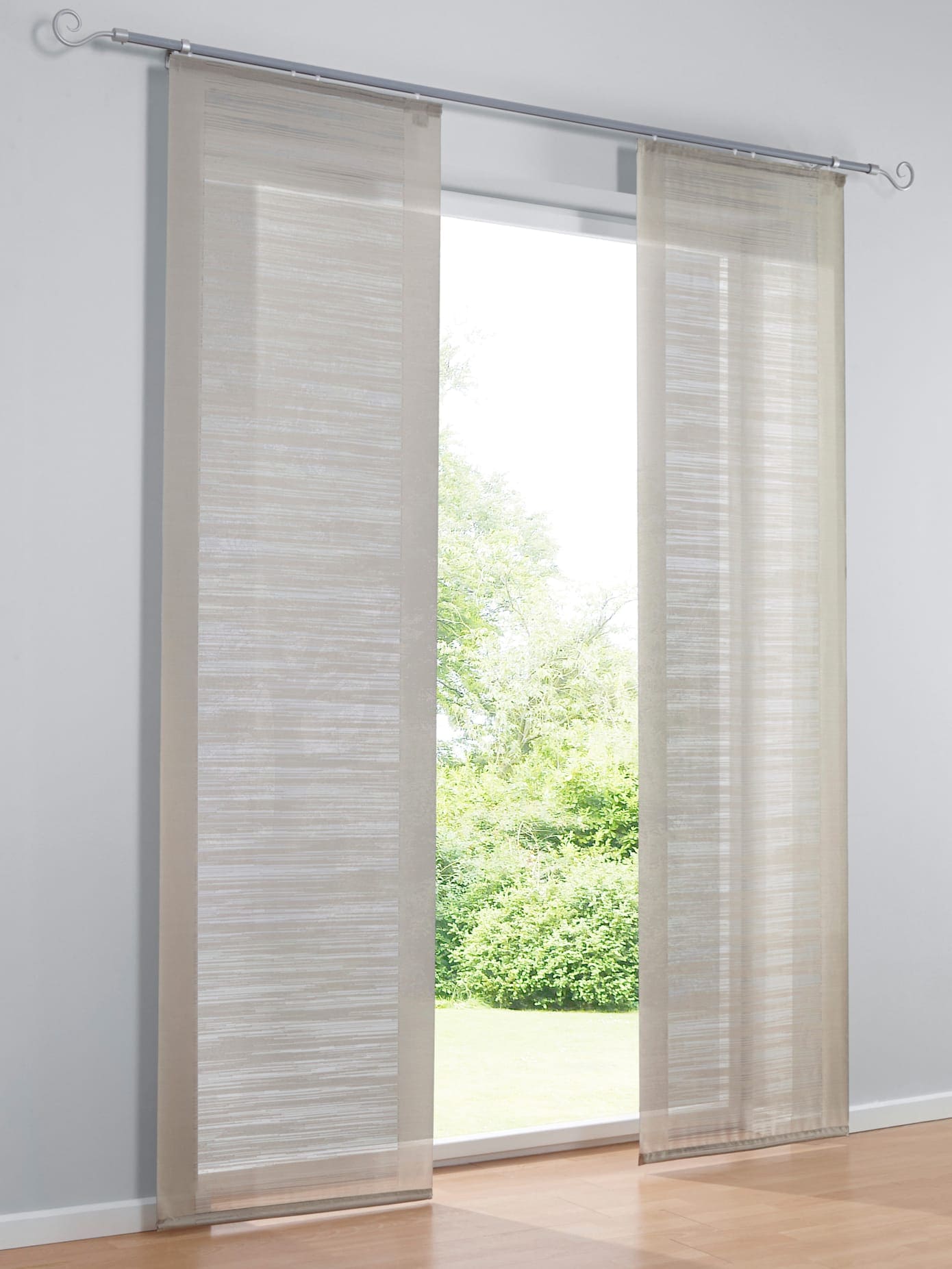 Schiebegardine HEINE HOME, B:60cm H:175cm, grau, Polyester, Gardinen