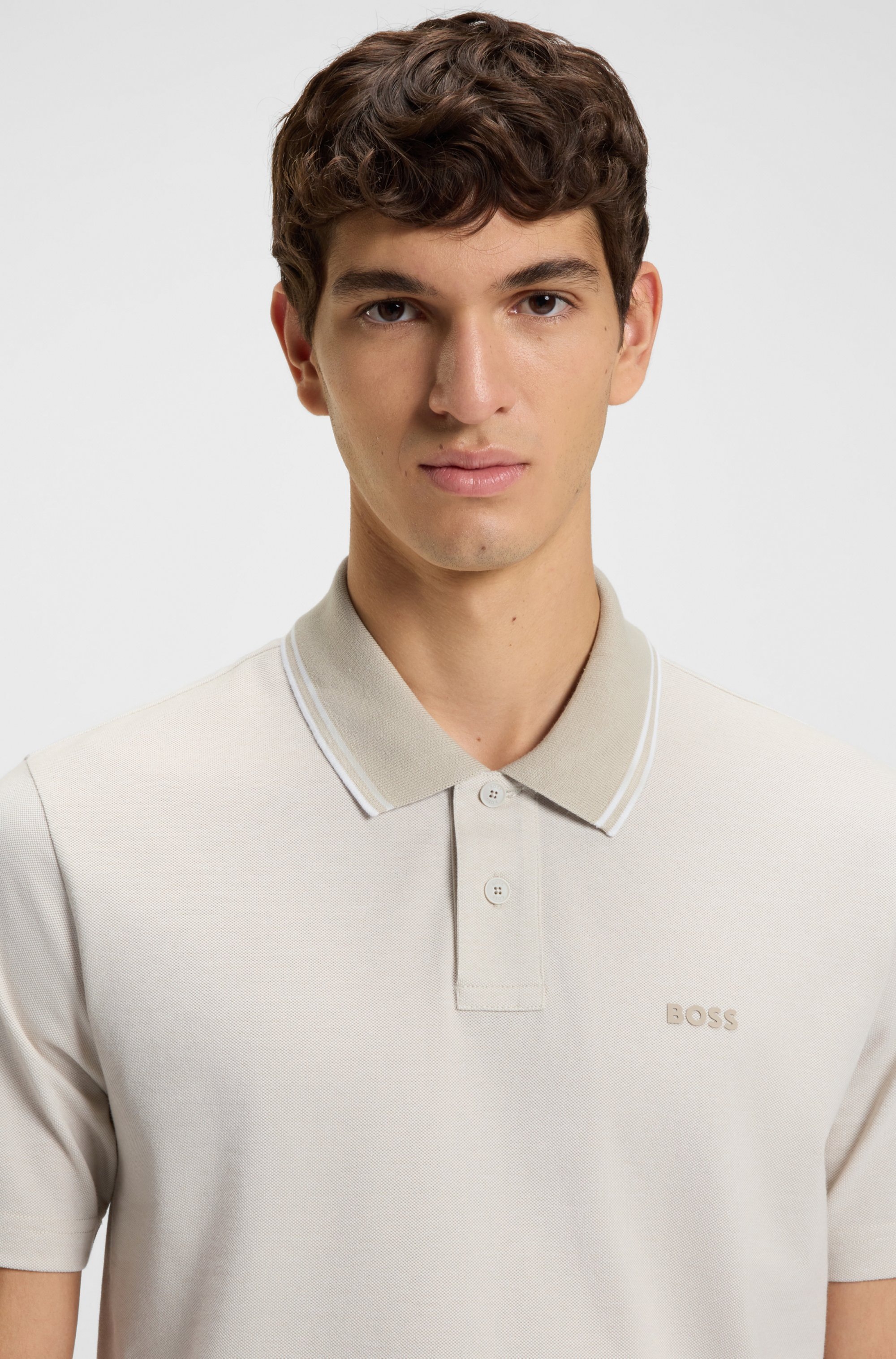 BOSS Orange PeoxfordNew Poloshirt Hellbeige L 3