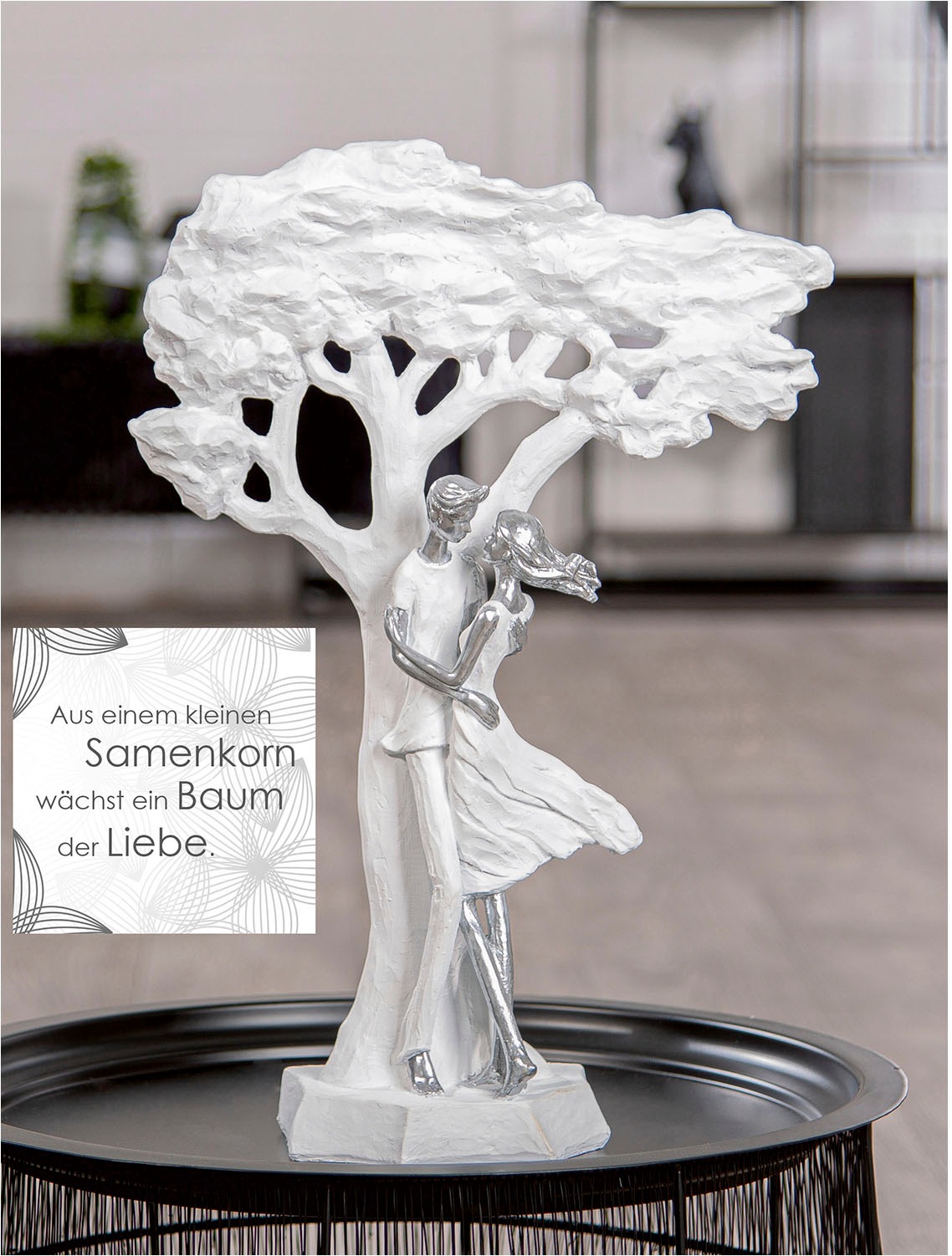 Casablanca by Gilde Dekofigur "Skulptur Paar; Baum Liebesblicke weiß H. 44 günstig online kaufen