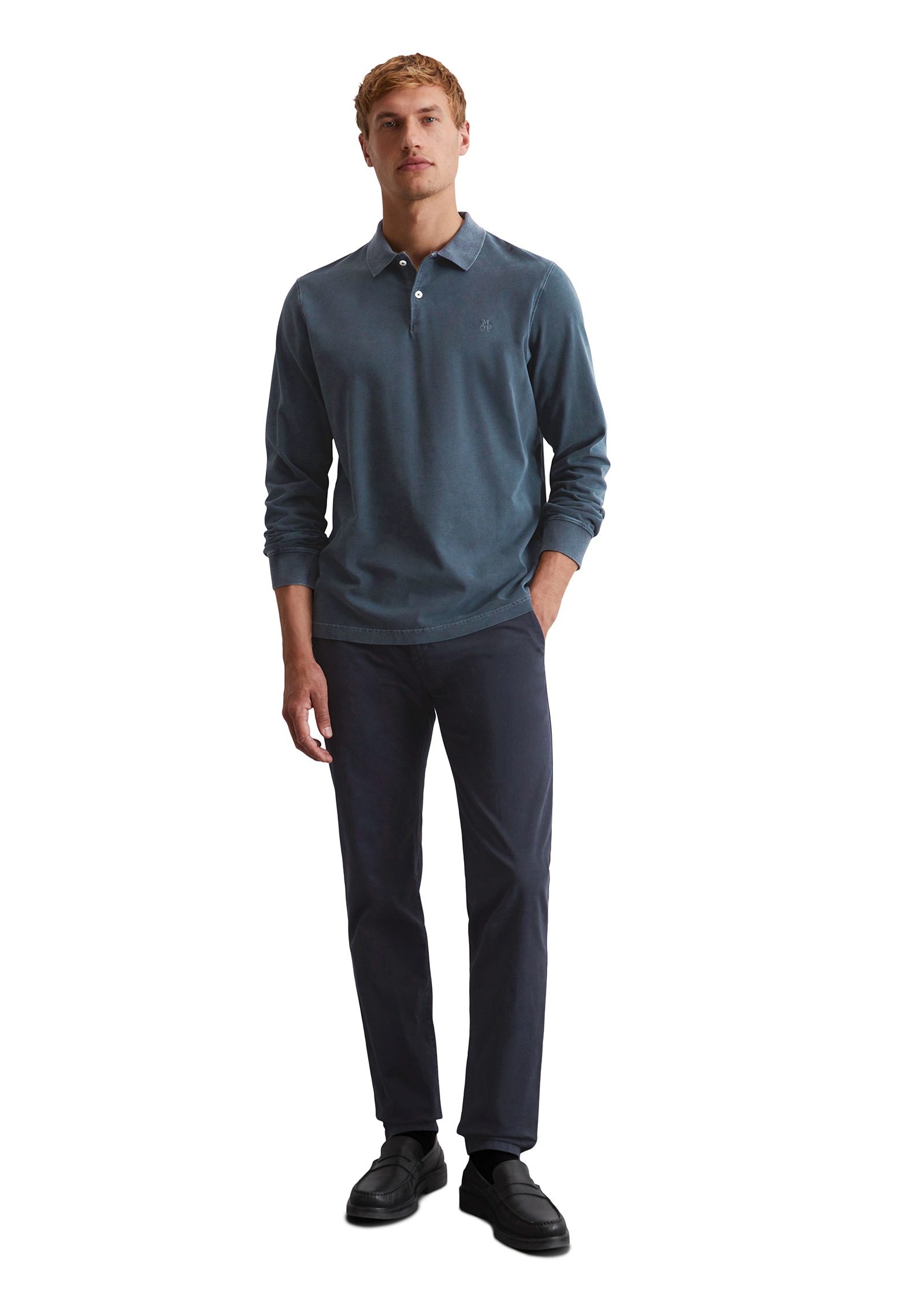 Marc O'Polo Langarm-Poloshirt »aus reiner Bio-Baumwolle«