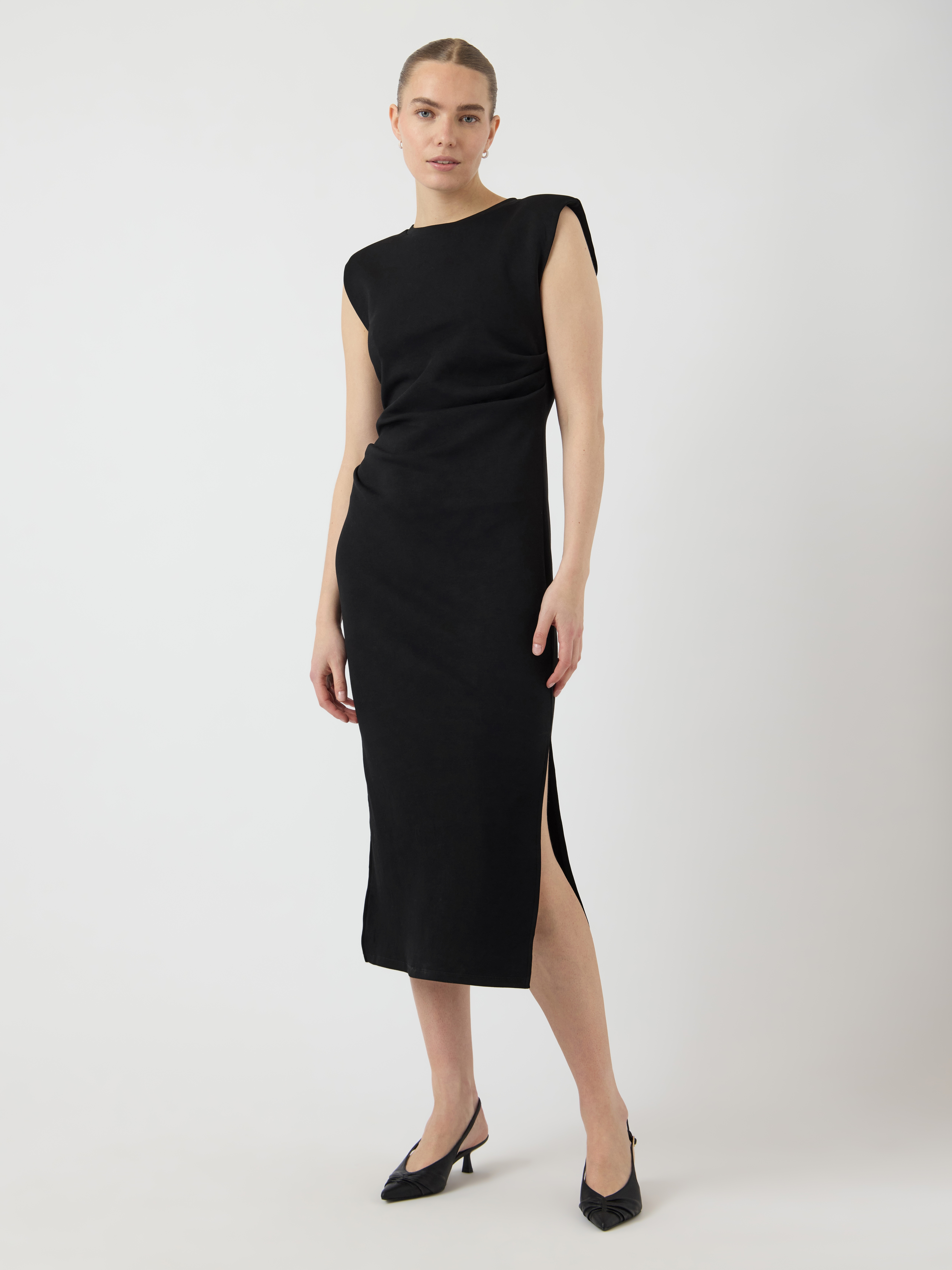Y.A.S Maxikleid "YASPINA SL LONG DRESS NOOS" Baumwollmischung mit Stretch