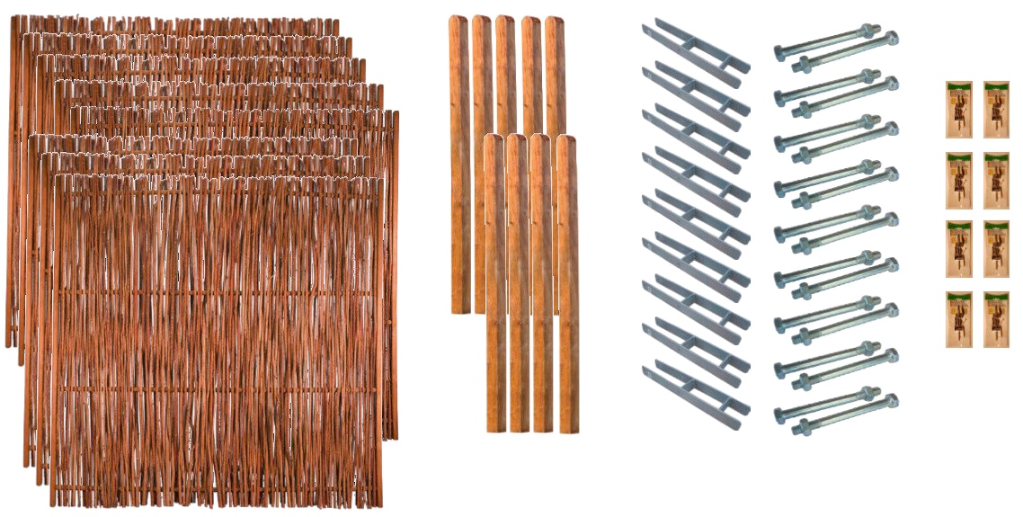 Tetzner & Jentzsch Geflechtzaun "Portland 6", 8 Elemente, LxH: 1521x180 cm