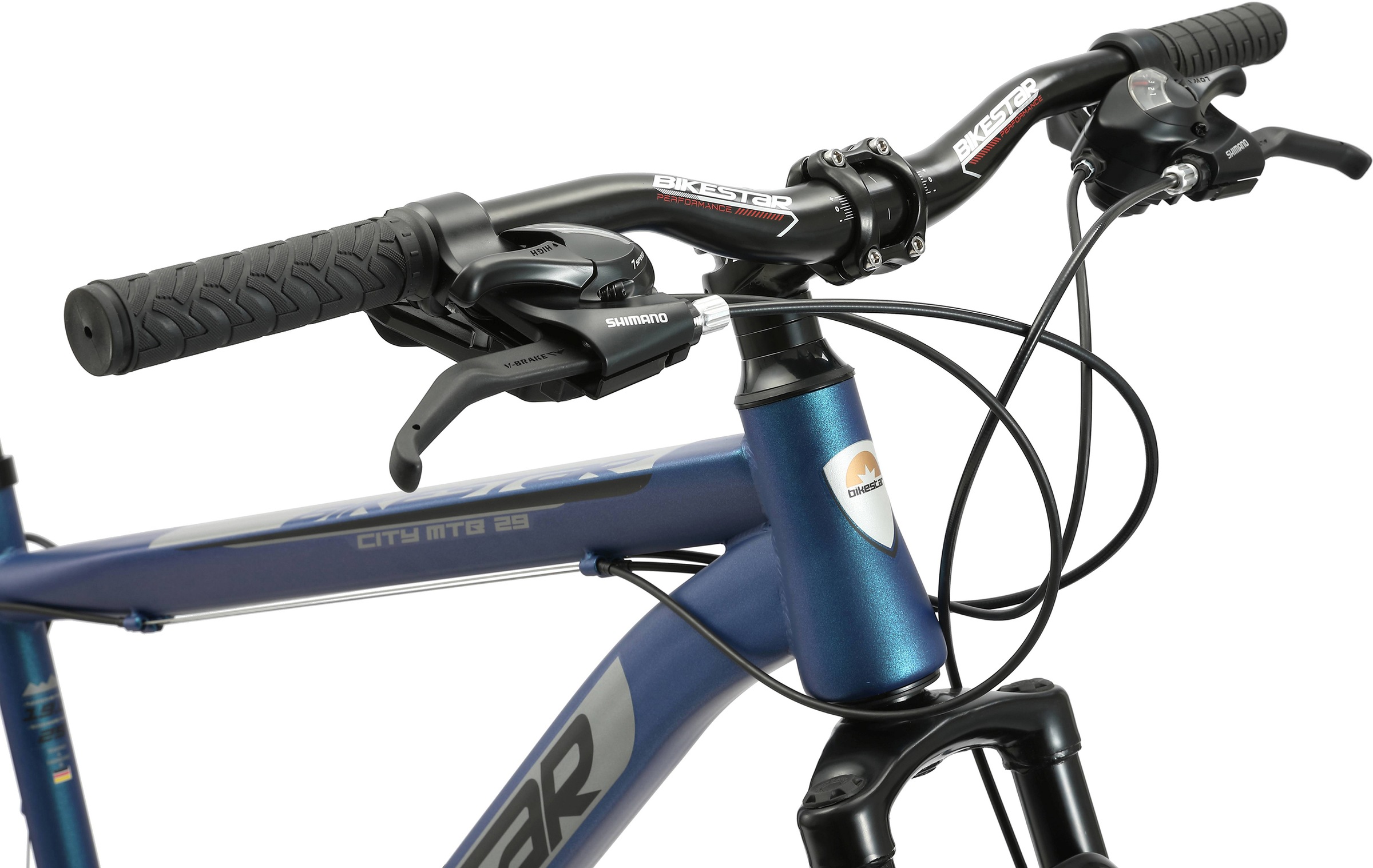 Bikestar Mountainbike, 21 Gang, Shimano, RD-TY300 Schaltwerk, Kettenschaltung, für Damen und Herren, Kettenschaltung