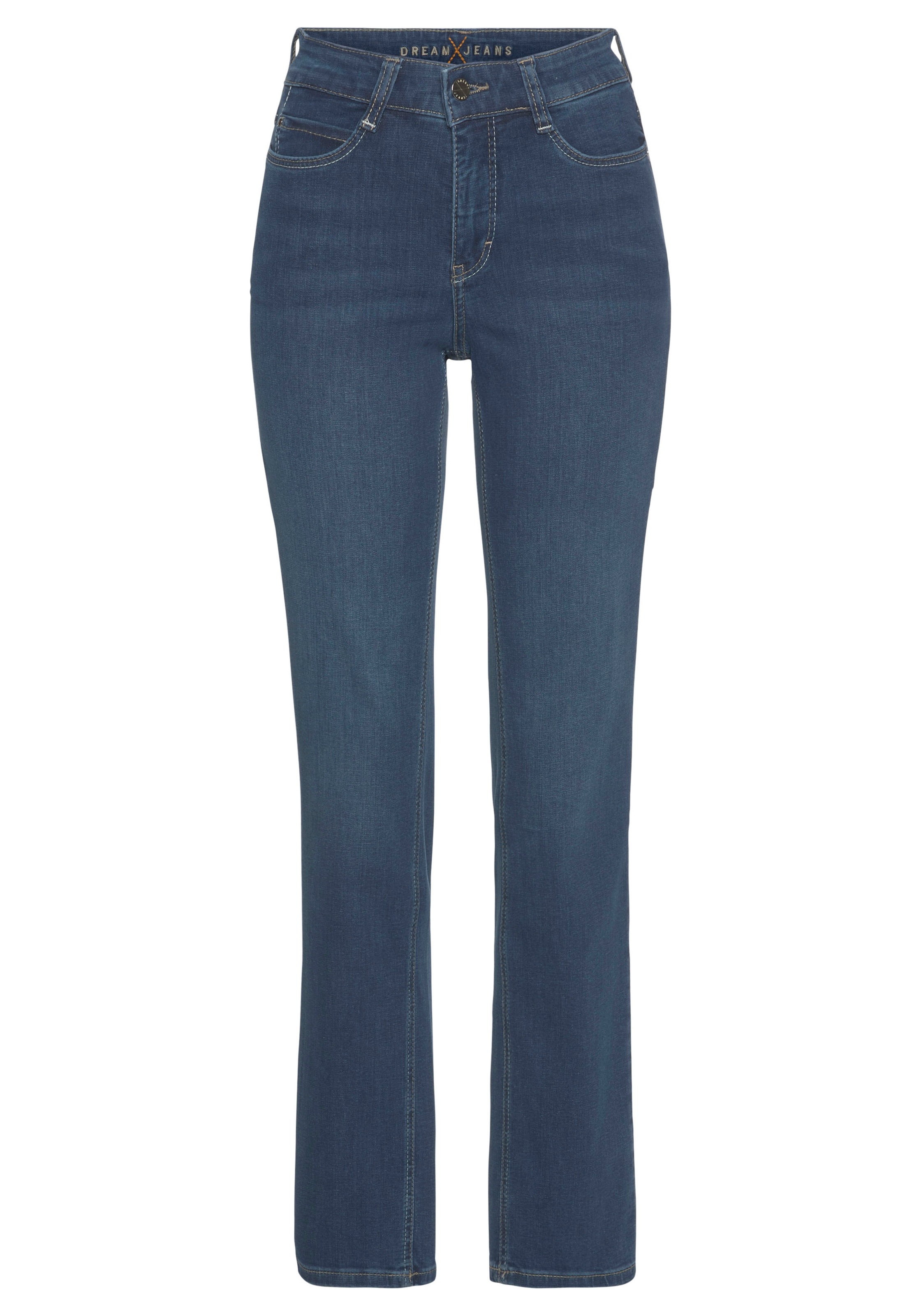 Stretch-Jeans MAC "Dream", Damen, Gr. 32, Länge 30, blau (mid blau wash30), Denim/Jeans, Obermaterial: 88% Baumwolle, 9% Polyester, 3% Elasthan, Abriebeffekte, eng normal, Jeans, mit Stretch für den perfekten Sitz, Topseller 6