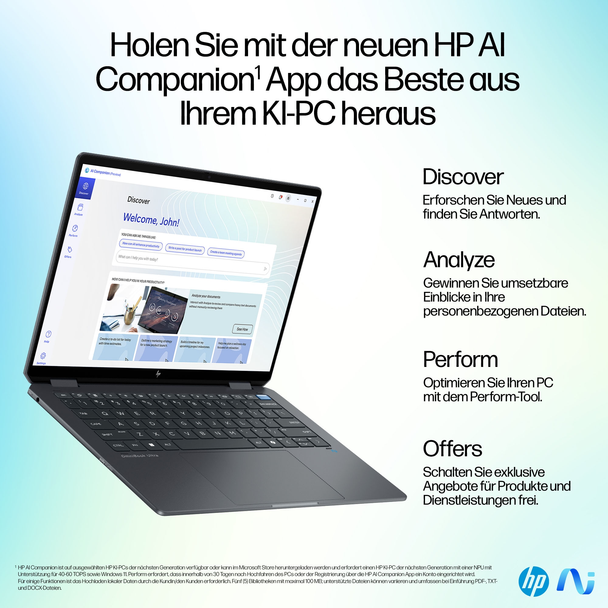 HP Convertible Notebook »HP OmniBook Flip 14-fh0079ng«, 35,6 cm, / 14 Zoll, Intel, Core Ultra 7, ARC, 2000 GB SSD