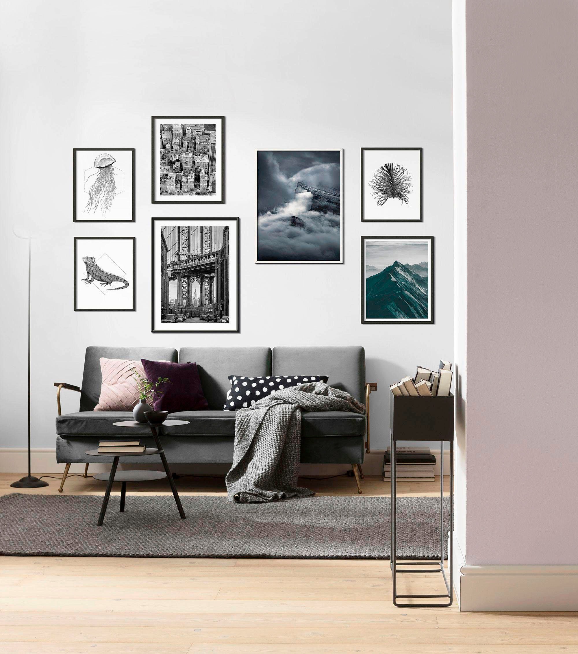 Komar Bild »Jellyfish White«, Tiere, (1 St.), Wandbild zur Dekoration - ohne Rahmen
