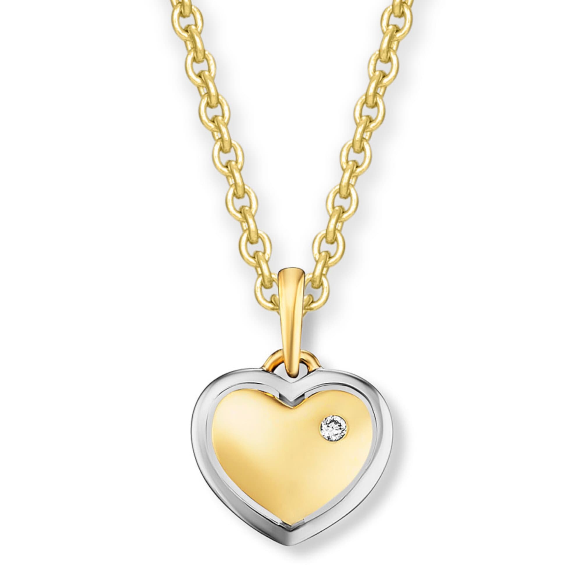Vivance Kettenanhänger »0.01 ct Diamant Brillant Herz Anhänger aus 585 Gelbgold«, Damen Gold Schmuck Herz