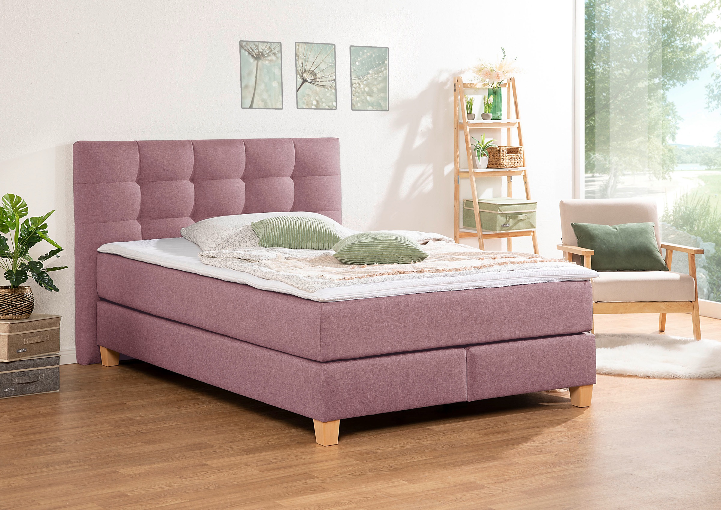 Home affaire Boxspringbett »Moulay«, inkl. Topper, in Überlänge 220 cm, 3 Härtegrade, auch in H4