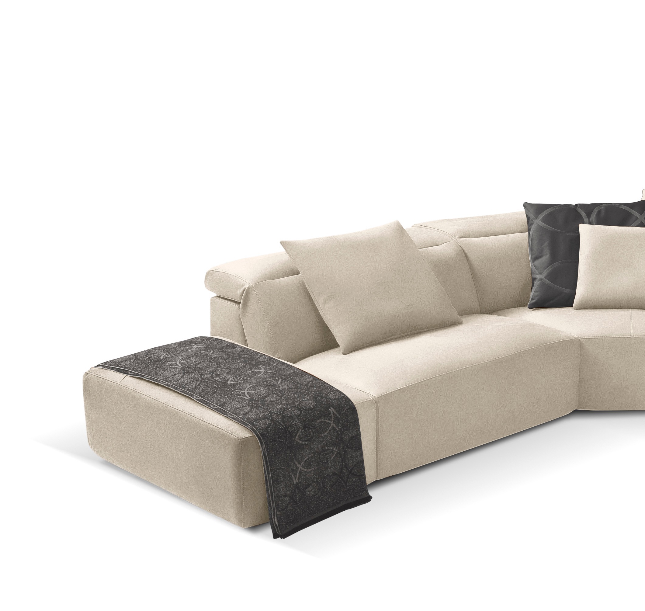 Egoitaliano Ecksofa »Beverly, extravangantes Designsofa mit erstklassigem Sitzkomfort«, wahlweise mit elektrischer Relaxfunktion, Kopfteilverstellung