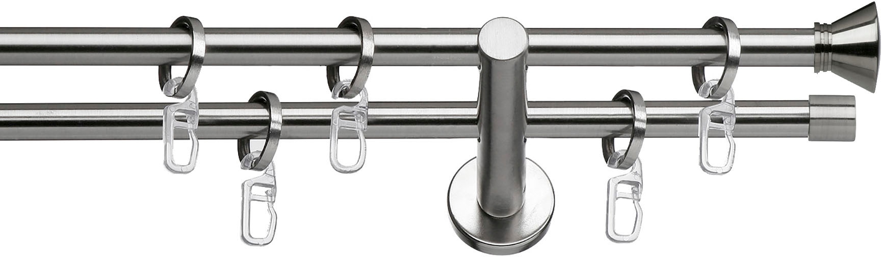 indeko Gardinenstange "Ibiza" Ø 12 mm 2 läufig-läufig Fixmaß Komplett-Set i günstig online kaufen