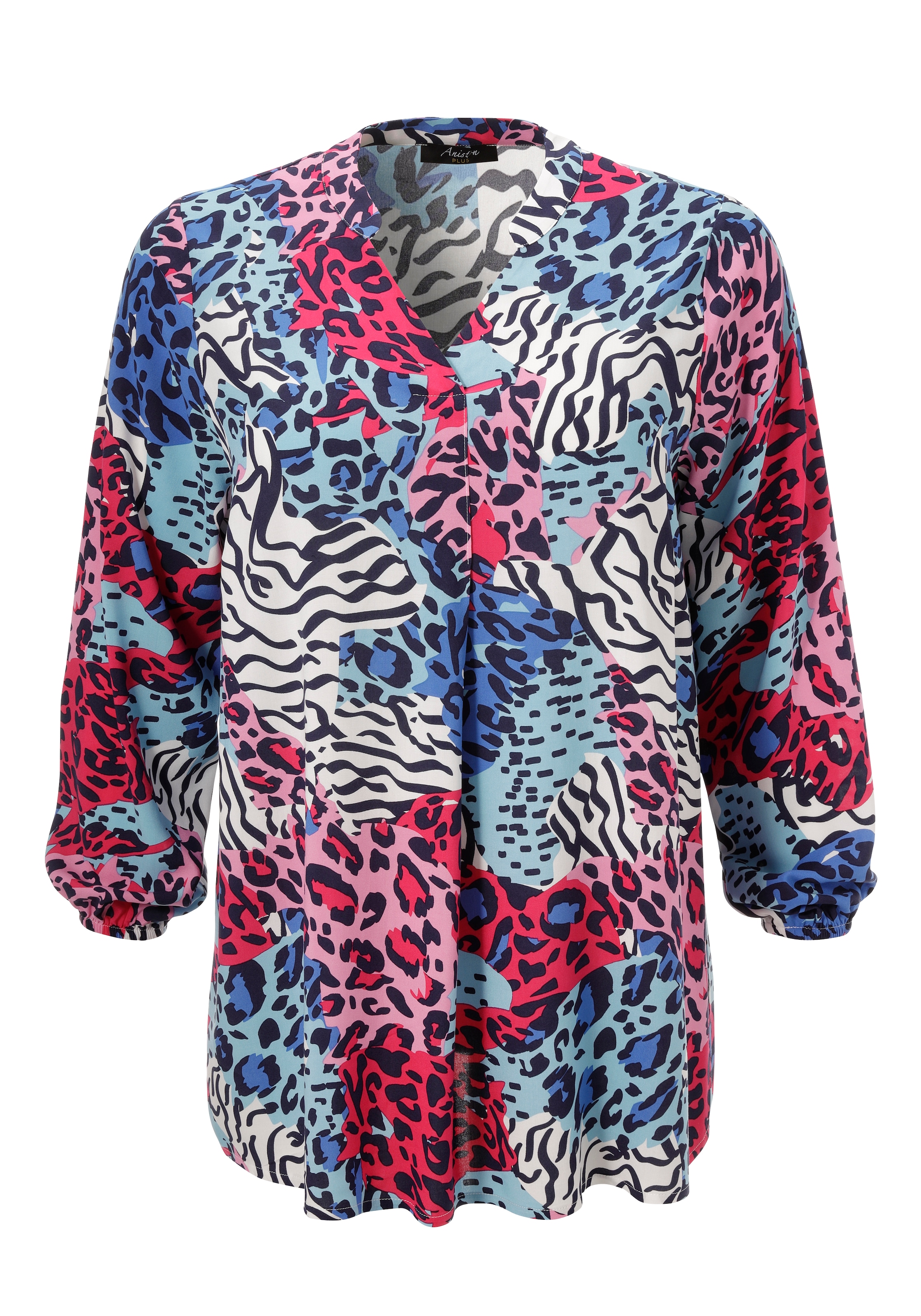 Aniston PLUS Schluppenbluse, mit extravaganten farbenfrohes Animaldessin - NEUE KOLLEKTION