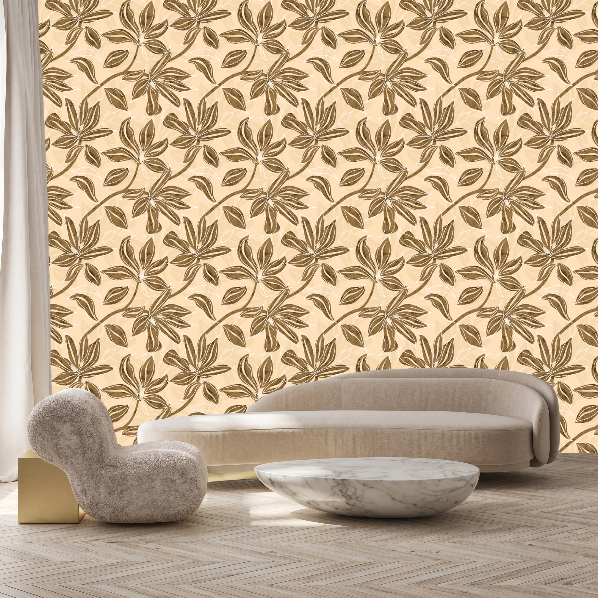 queence 3D-Tapete »Blumenranke, selbstklebendes Wandpaneel« Motiv | bedruckt | mehrfarbig texturiert 60 x 250 cm Fototapete, Mustertapete, Anbringung ohne Kleister