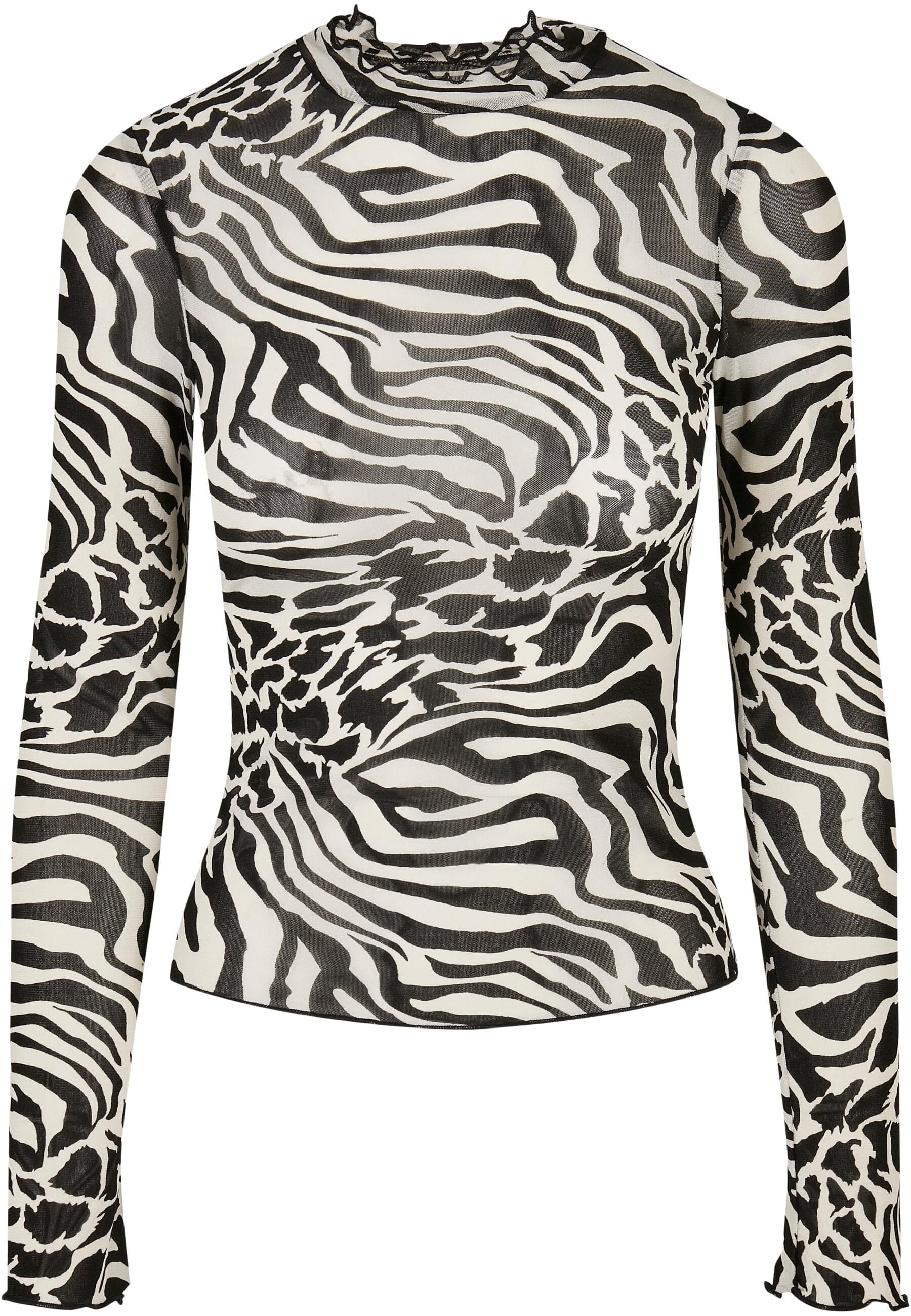 URBAN CLASSICS Langarmshirt "Urban Classics Damen Ladies AOP Mesh Turtlenec günstig online kaufen