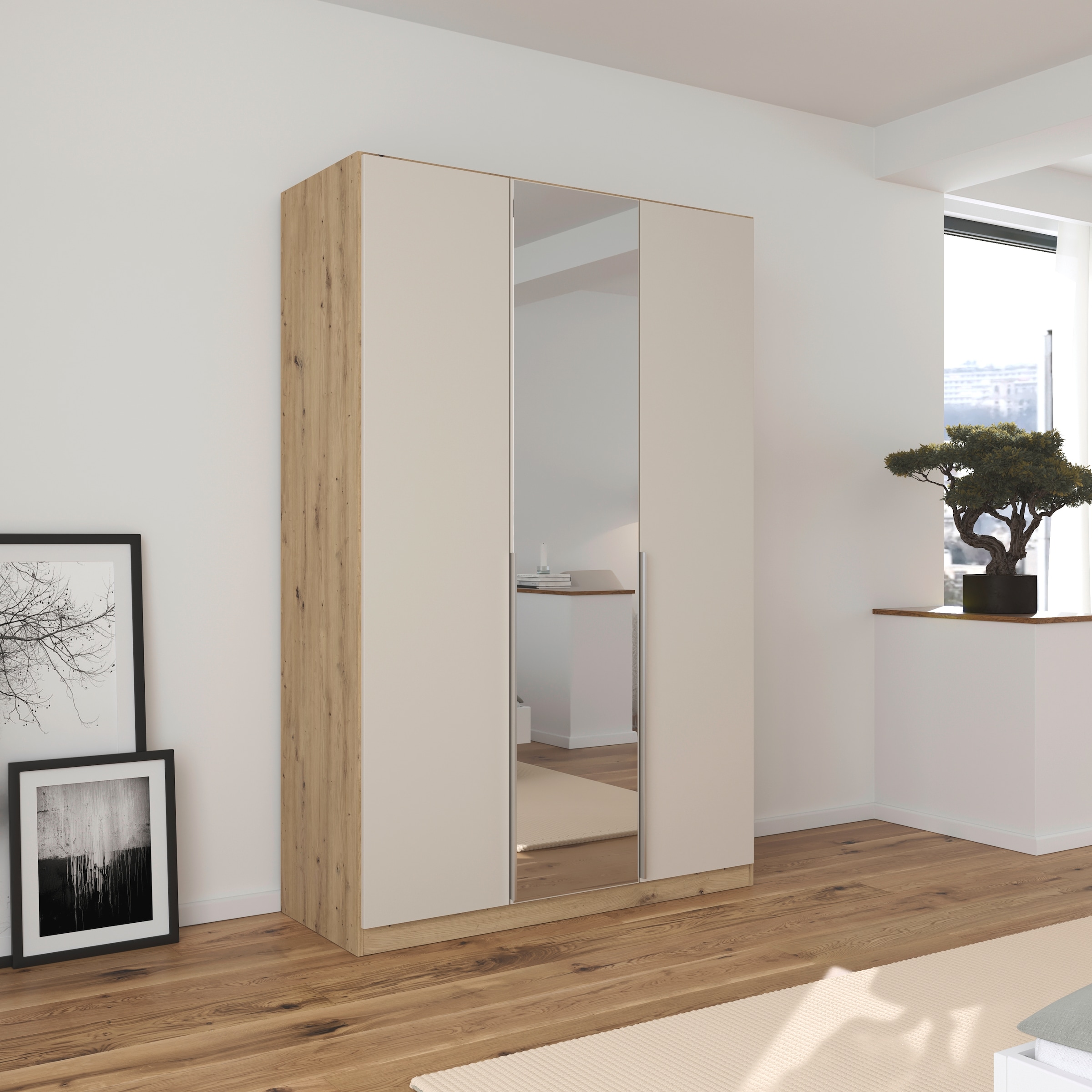 rauch Drehtürenschrank »Kleiderschrank Schrank Garderobe AGORDO mit Dekor- oder Hochglanzfront«, (in zwei Griff-Farben, Breiten 91-360 cm), durchdachte Innenausstattung, in 7 Breiten und 2 Höhen MADE IN GERMANY