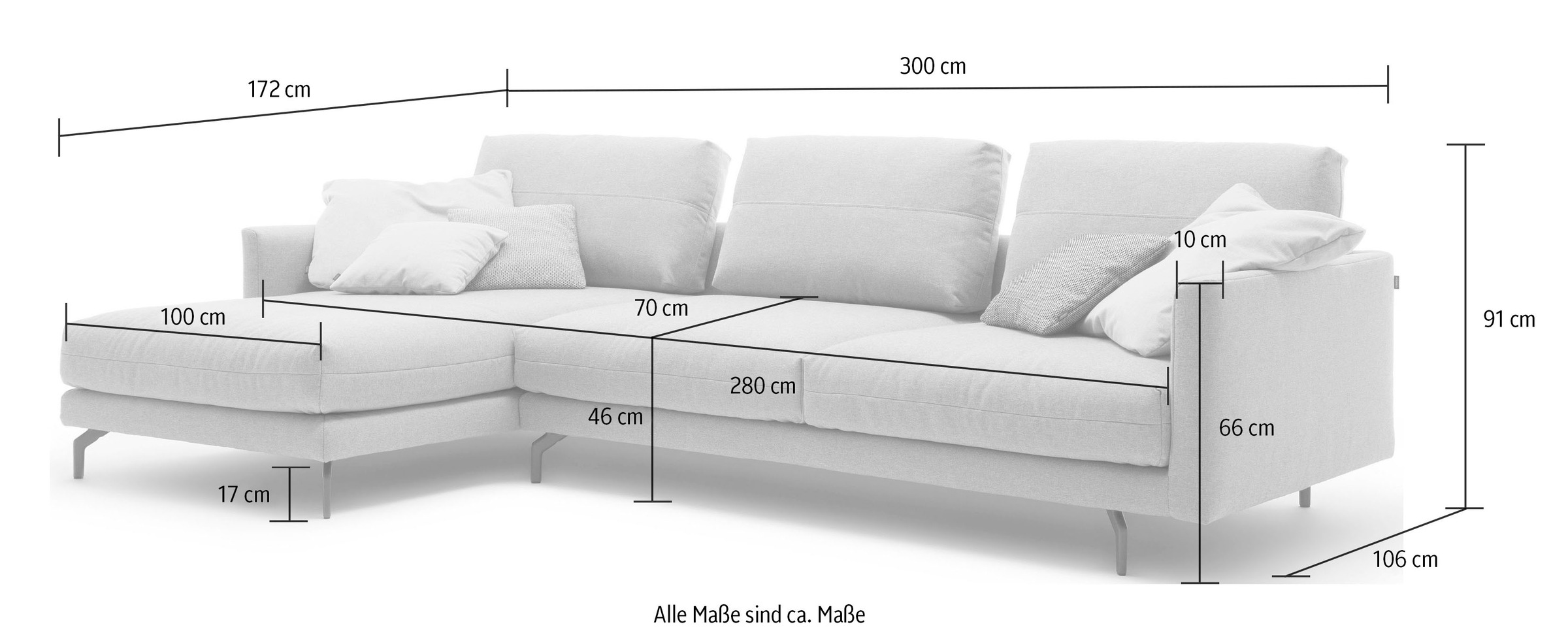 Creation BY ROLF BENZ Ecksofa »CR.414, Designecksofa, Polsterecke, L-Form«, wahlweise aus feinstem Rindsleder oder hochwertigem Chenille