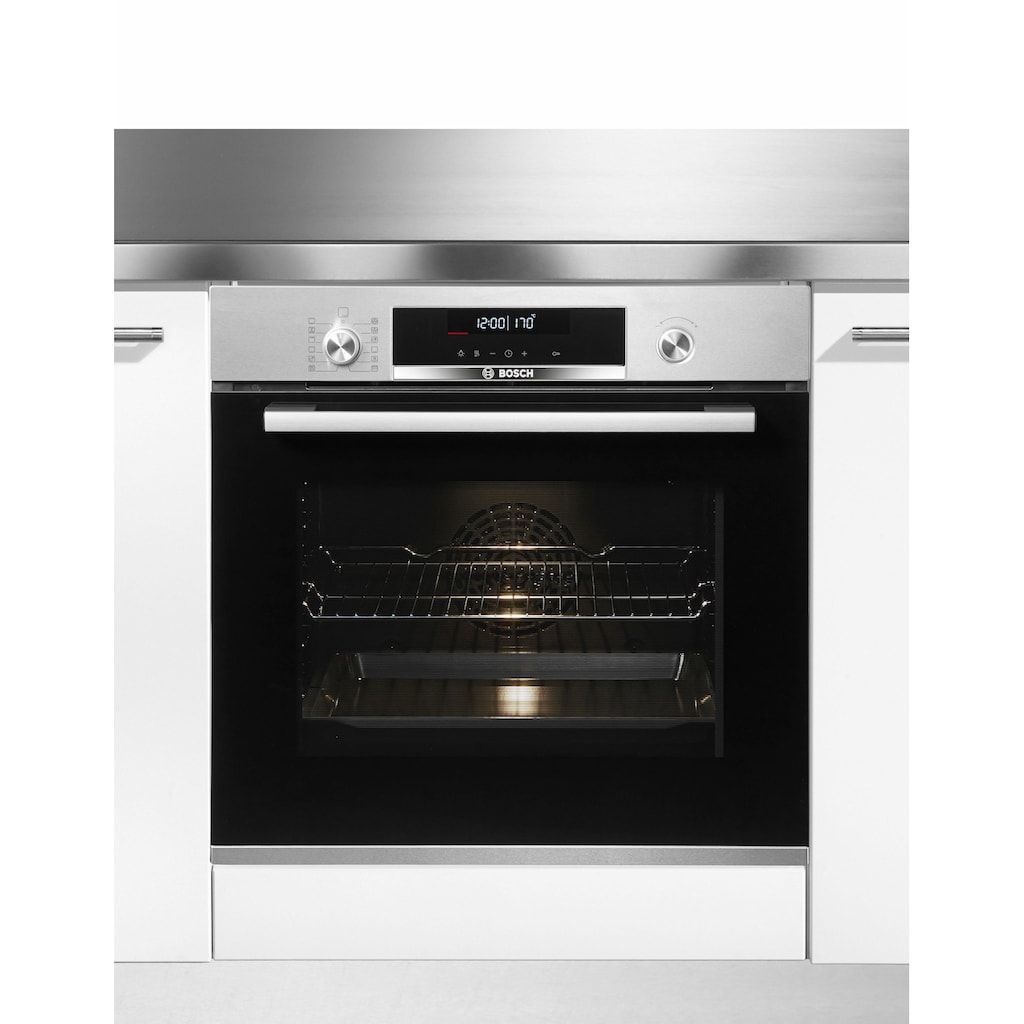 BOSCH Pyrolyse Backofen »HBA578BS0«, Serie 6, HBA578BS0, mit Teleskopauszug nachrüstbar, Pyrolyse-Selbstreinigung