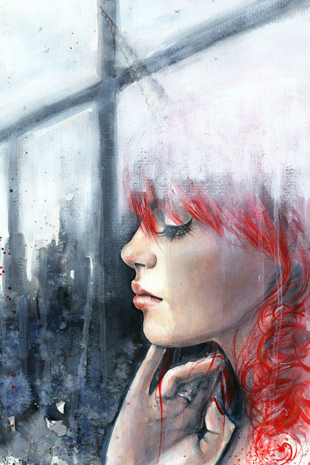 queence Acrylglasbild "Frau am Fenster" Bilder von Frauen  Frau  Kunst Fine günstig online kaufen