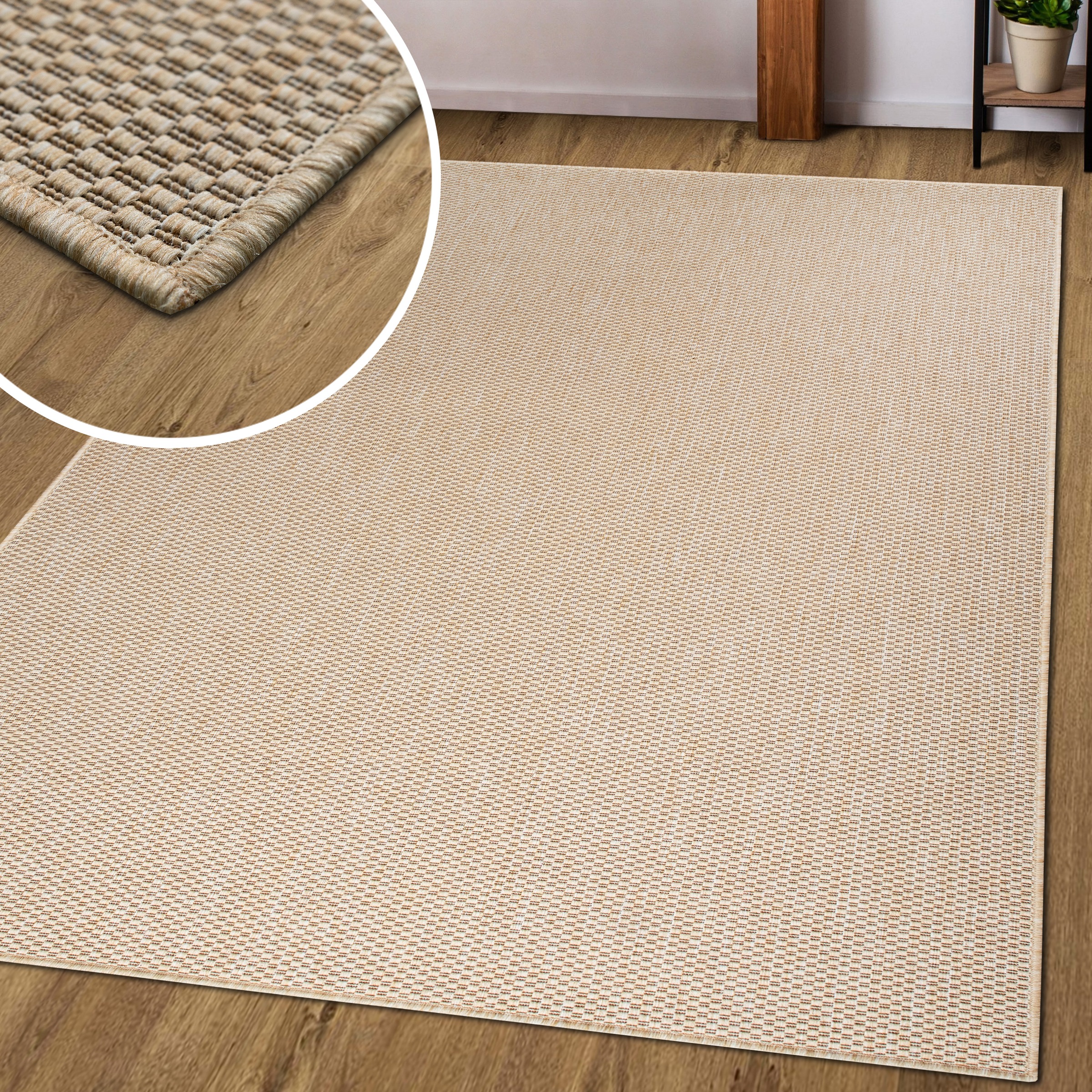 my home Teppich »Venedig auch als Läufer erhältlich«, rechteckig, 4 mm Höhe, In- und Outdoor geeignet, Sisal-Optik, Wetterfest & UV-beständig