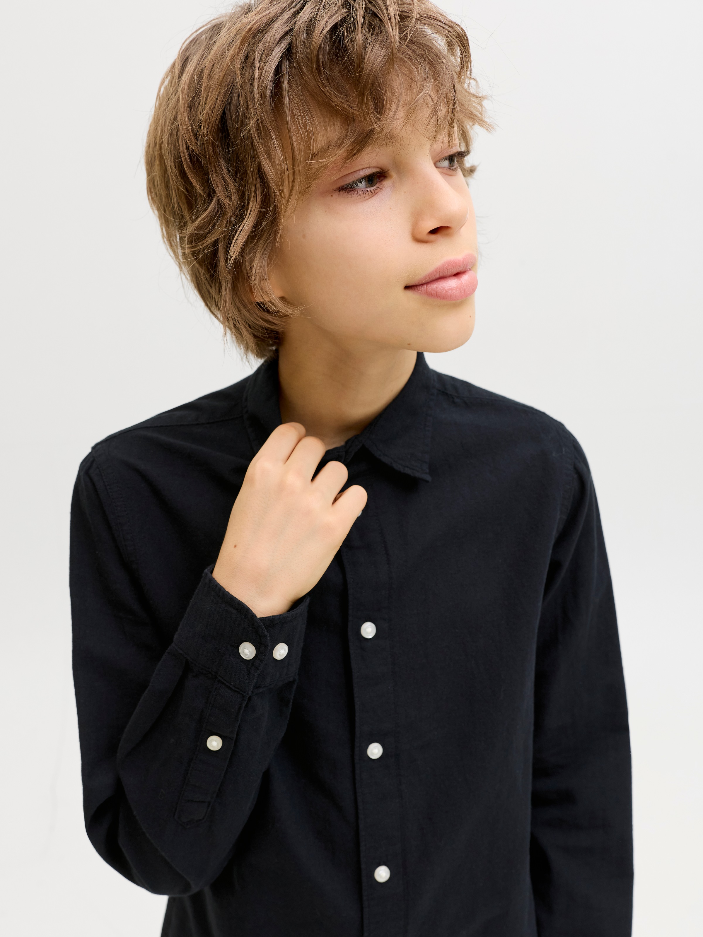 Jack & Jones Junior Langarmhemd »JJEBREEZE LINEN BLEND SHIRT L/S SN JNR«