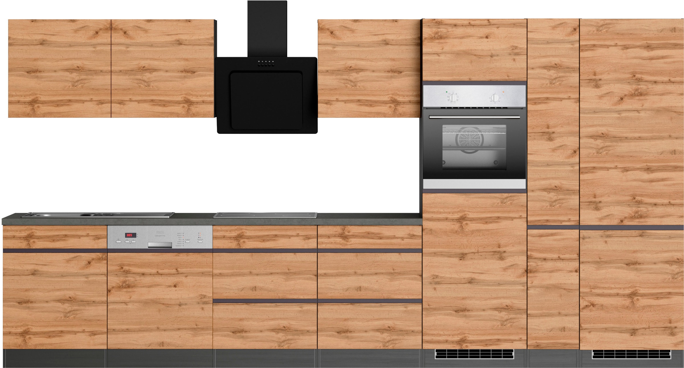 KOCHSTATION Küchenzeile "KS-Riesa" Stellbreite 390 cm, wahlweise mit Indukt günstig online kaufen