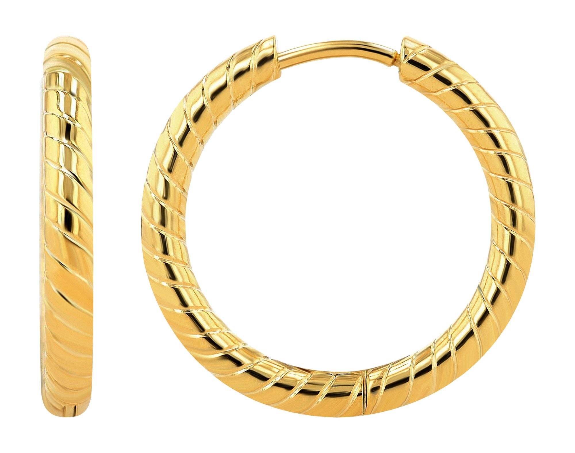Adelia's Miro Hinged Hoop Earrings Gold 2