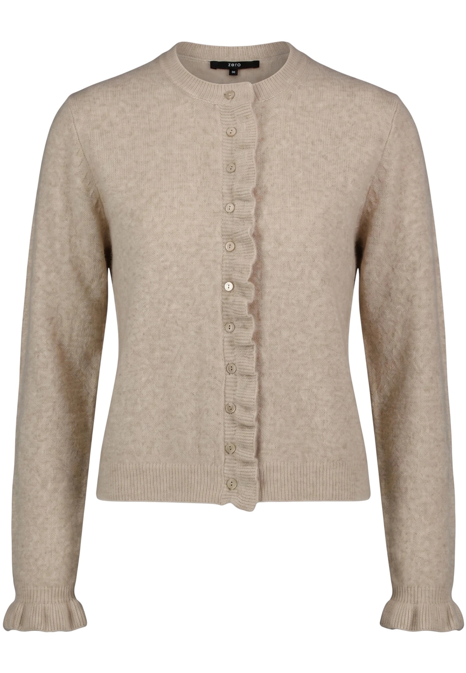 Zero Strickjacke »Damen mit Rüschen« 1 Knopfleiste