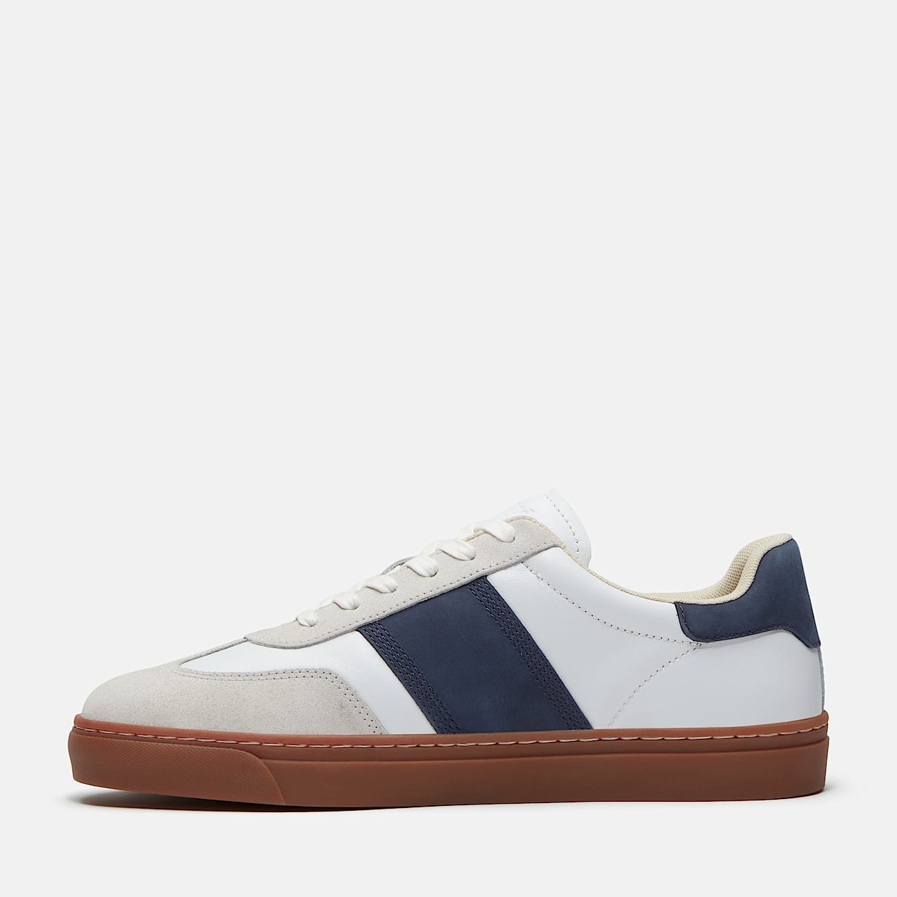 Timberland pour homme. TB0A43GGAFY1 Baskets en cuir blanc et bleu Lisbon Street (43), Plat, Lacets, Casuel 3