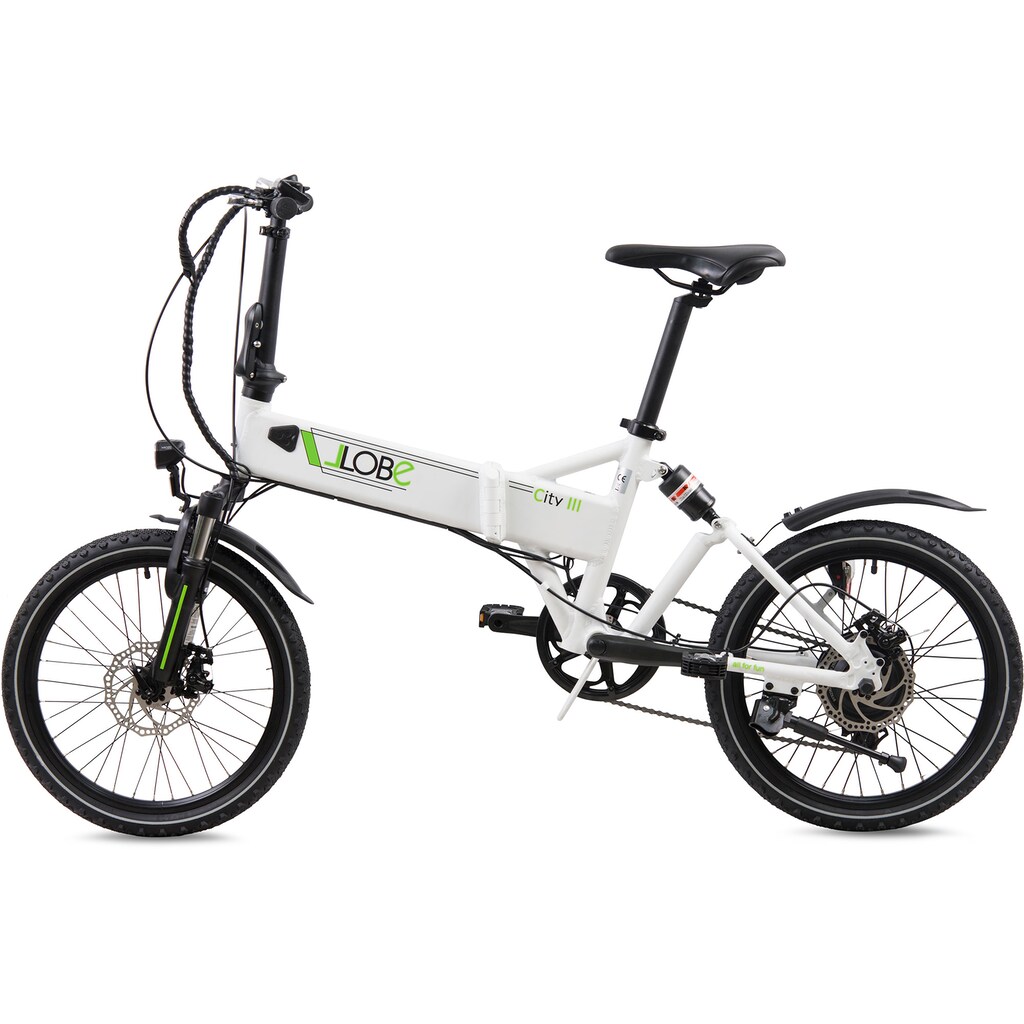 LLobe E-Bike »City III weiß«, 7 Gang, Shimano, Heckmotor 250 W