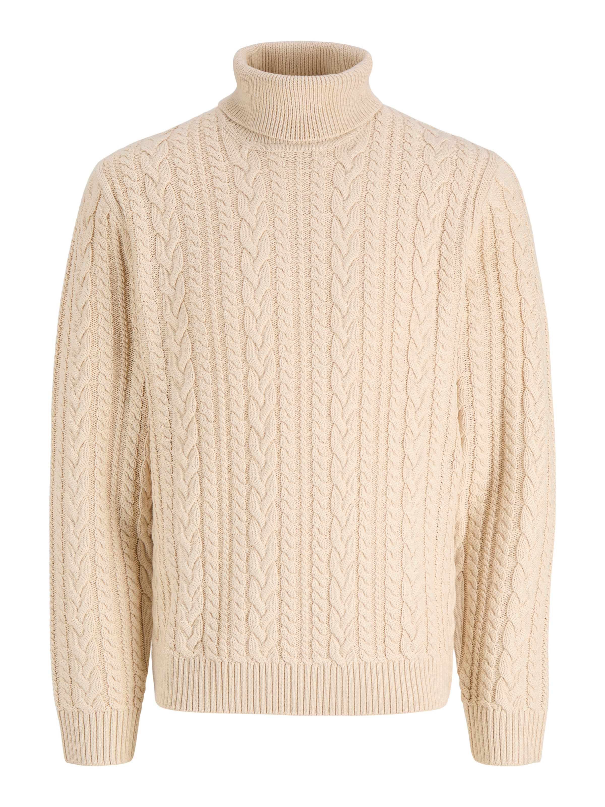Jack & Jones Rollkragenpullover »JPRBLUCALLUM CABLE KNIT ROLL NECK« Materialmix, regular fit