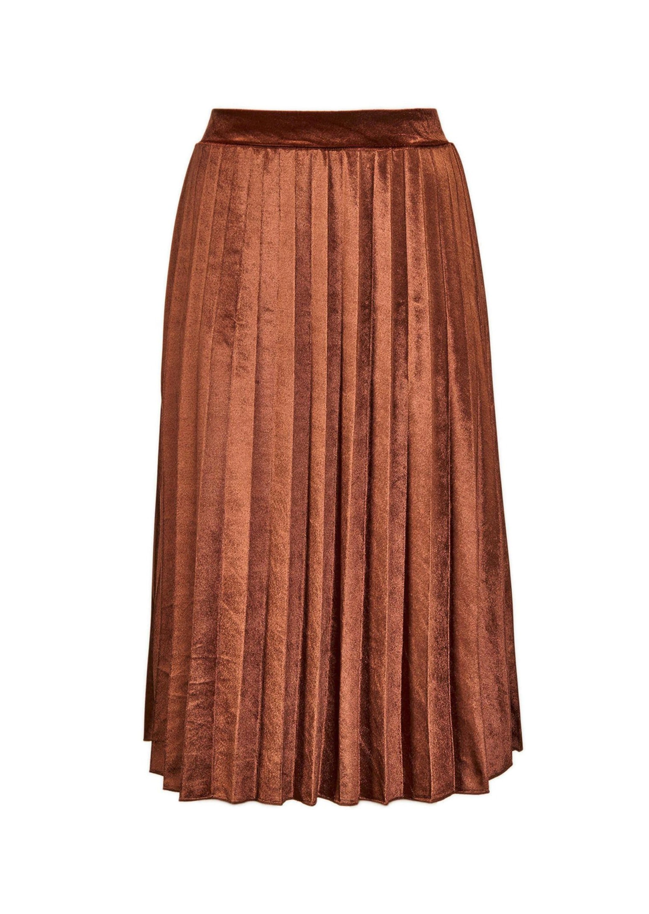 GOLDNER A-Linien-Rock "Kurzgröße Plisseerock aus schimmerndem Samt" günstig online kaufen