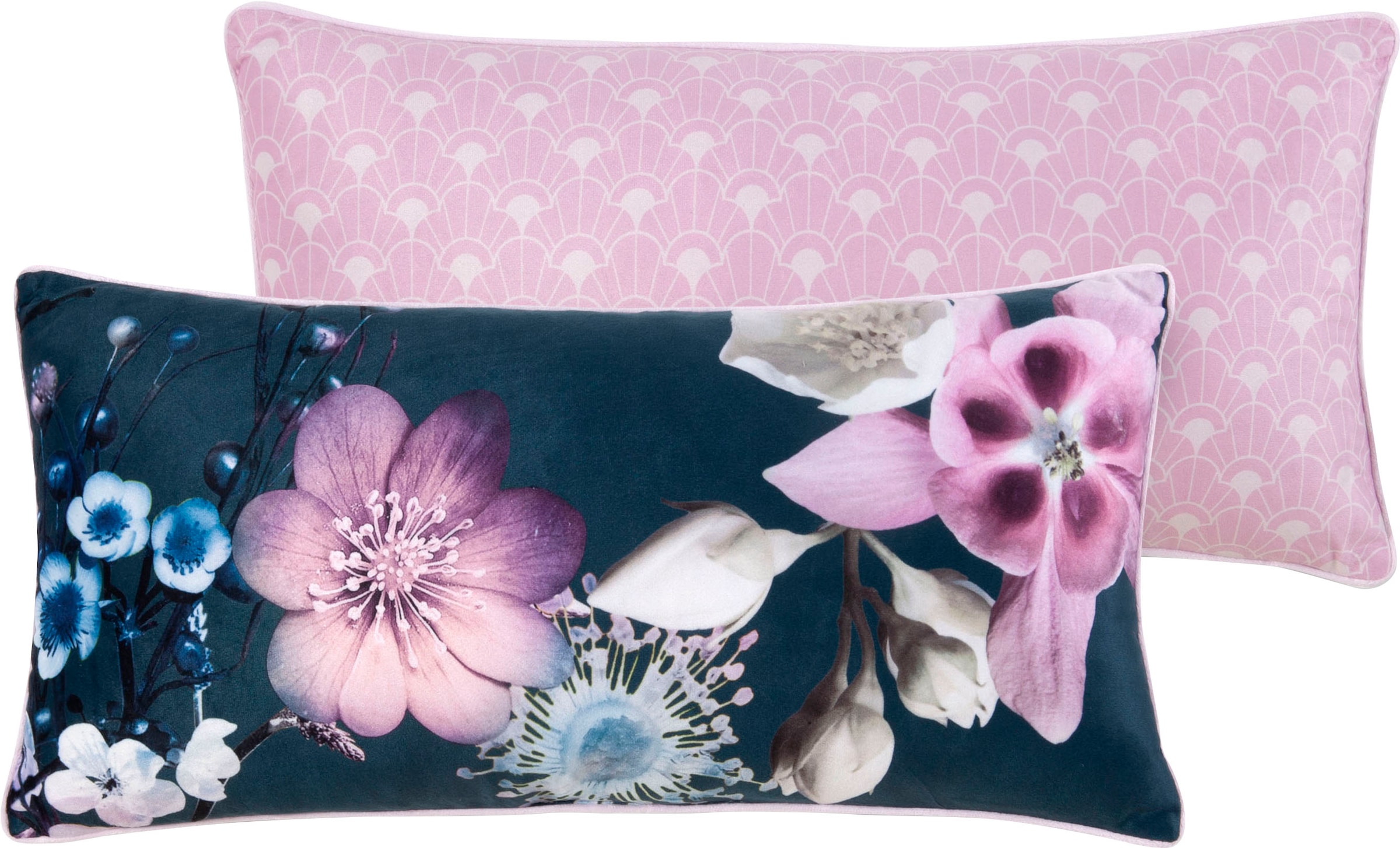 Descanso Dekokissen »Guana«, Mit Füllung, 1 Stück, Mit Biese, 30x60, Wendeoptik, Weich, Blumen