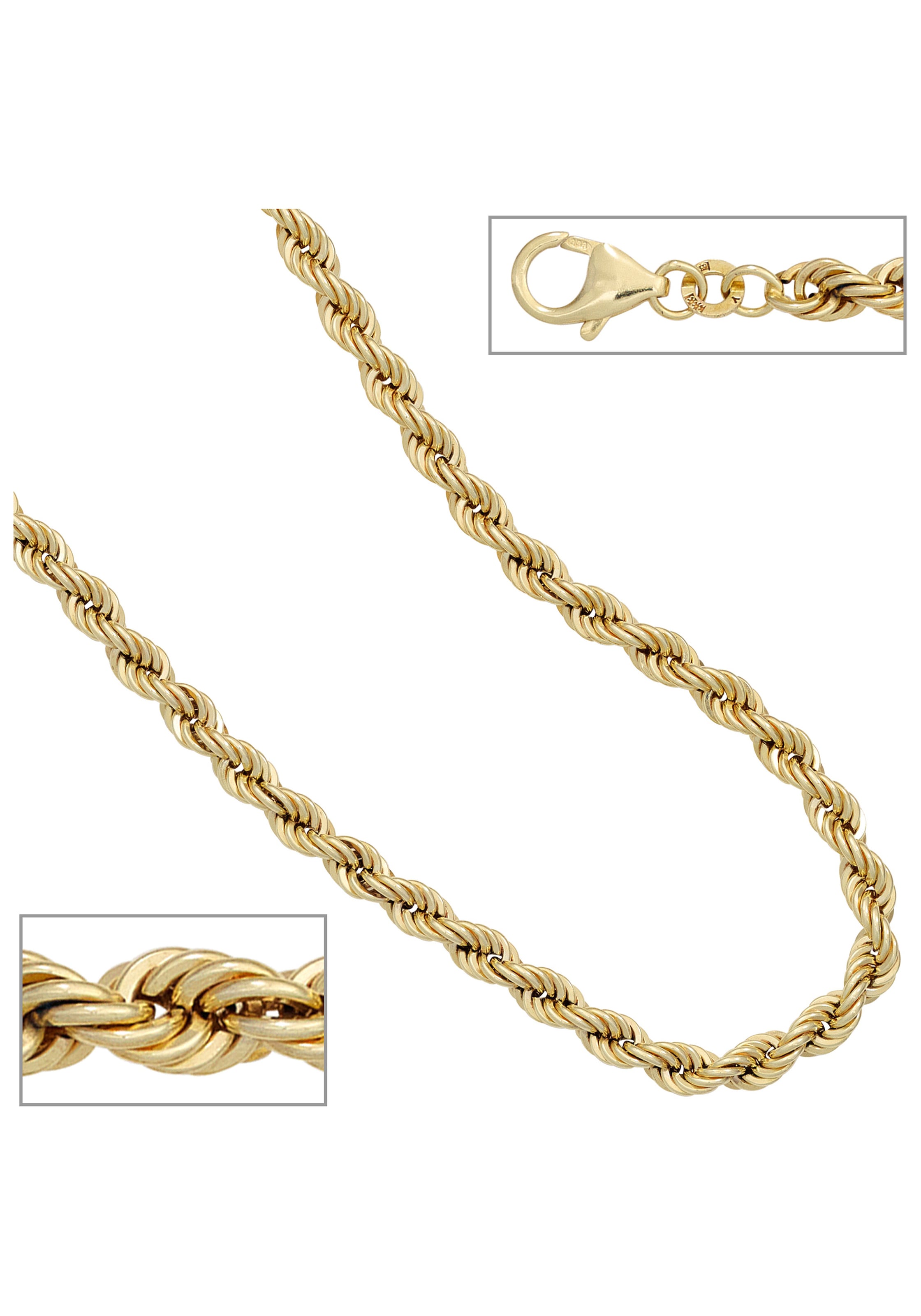 JOBO Goldkette »Kordelkette 4,9 mm« 14 Karat 585 Gold 45 cm