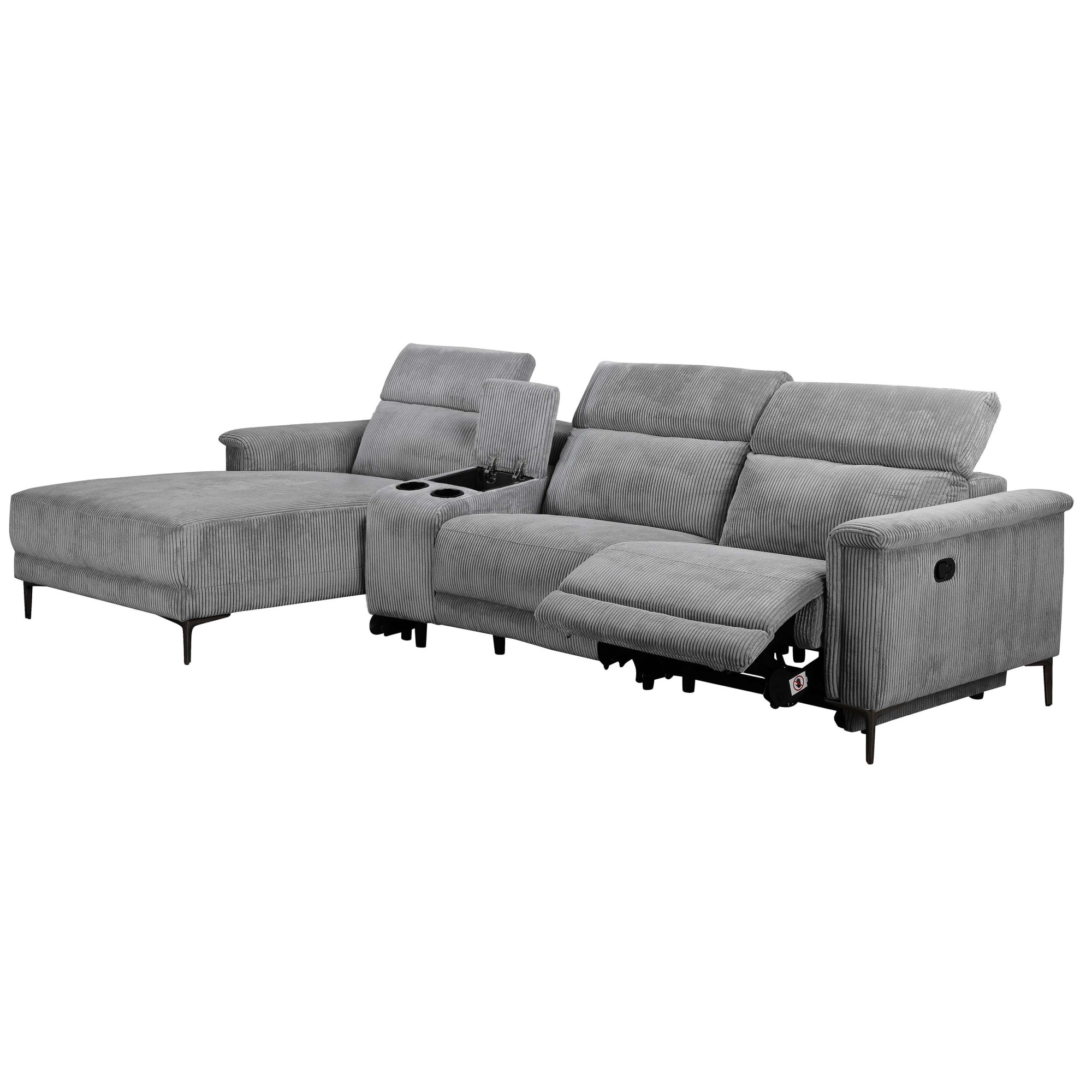 OTTO home Ecksofa »LUND Kinosofa, L-Form, 298cm, man./elektr. Relaxfunktion (mit USB-A/C)« USB-A/C bei elektr.Variante, Kopfteilverstellg/Getränkehalter/Staufach
