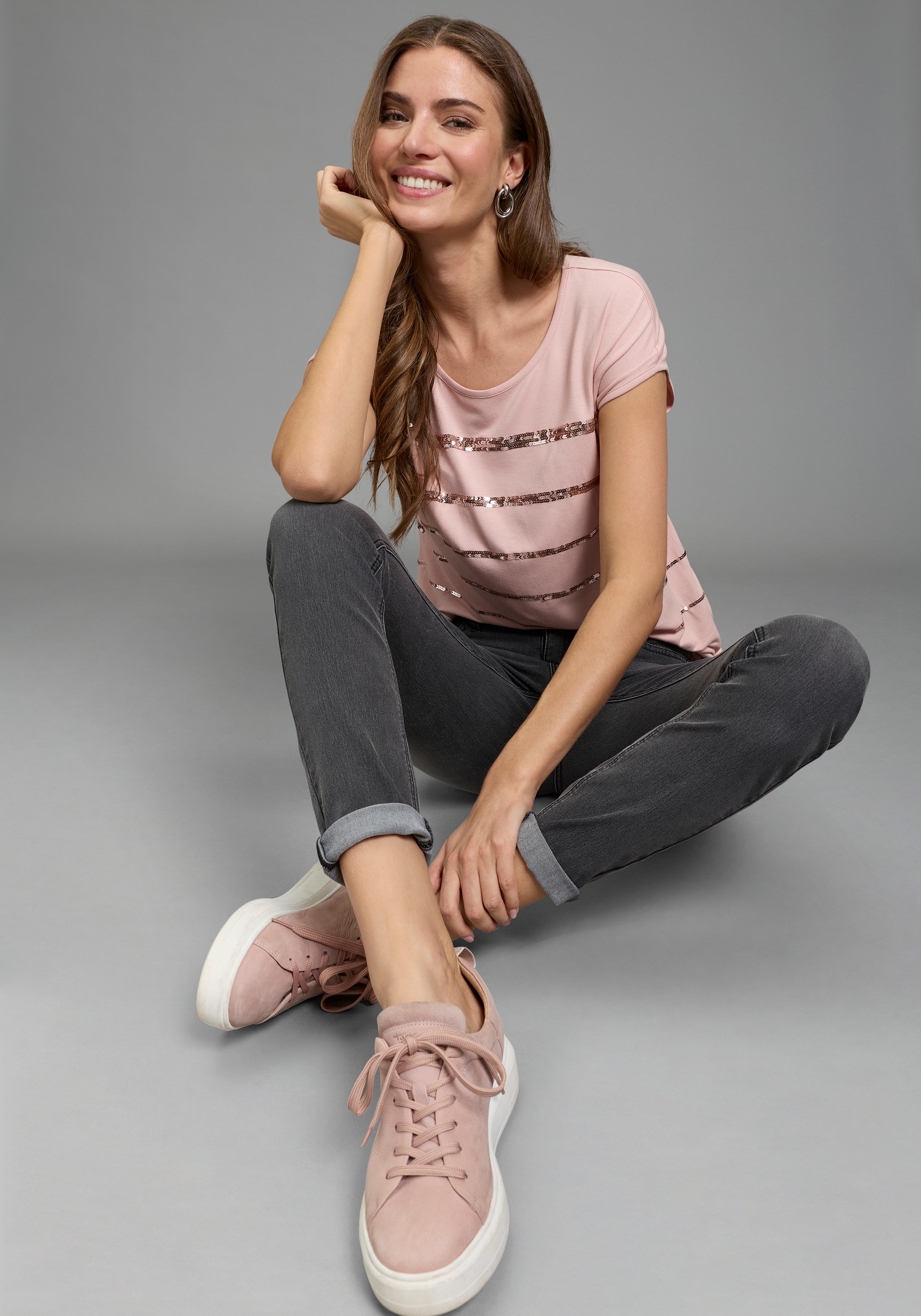 Laura Scott Women T-Shirt Pink Size 42 3