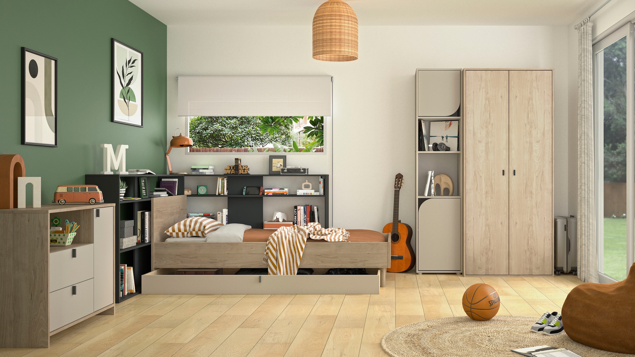 Gami Kinderbett »RITMO«, Ein modernes Bett, das sich jedem Interieur anpasst