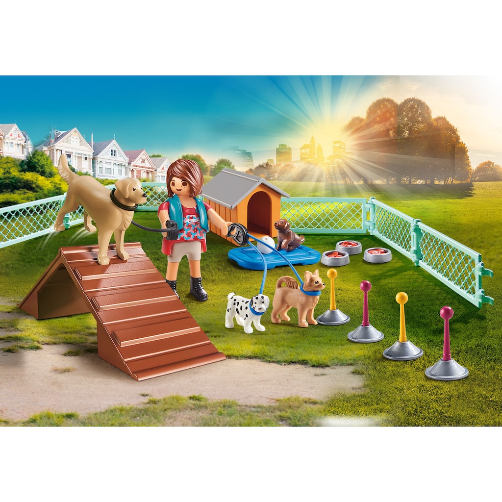 Playmobil® Konstruktions-Spielset »Geschenkset Hundetrainerin (70676), City Life«, (37 St.)