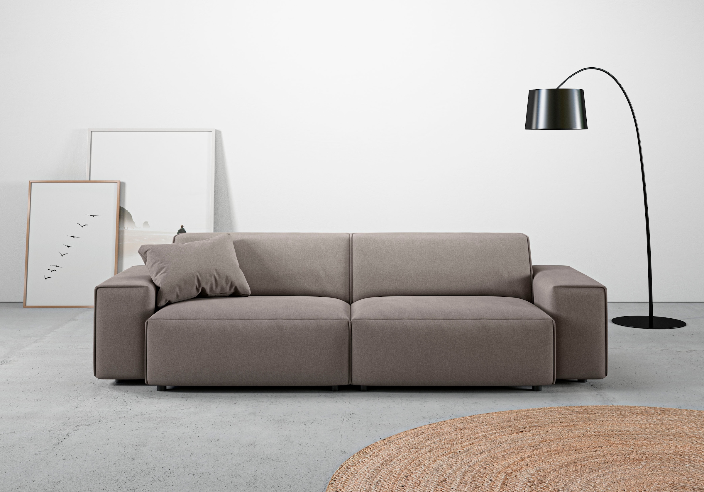 andas Big-Sofa "Glimminge auch in Breitcord, Feincord + Easy care-Bezug,", besondere Kedernähte Zierkissen