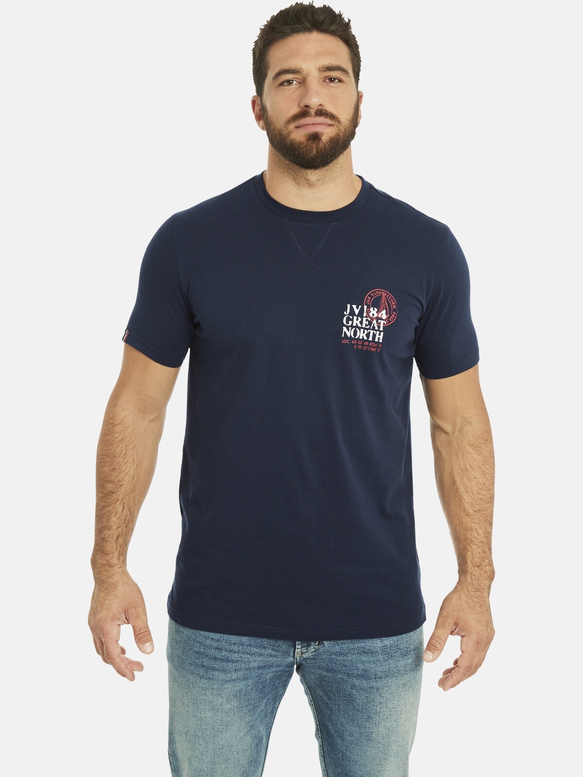 Jan Vanderstorm Rundhalsshirt "Doppelpack T-Shirt ADEKE" günstig online kaufen